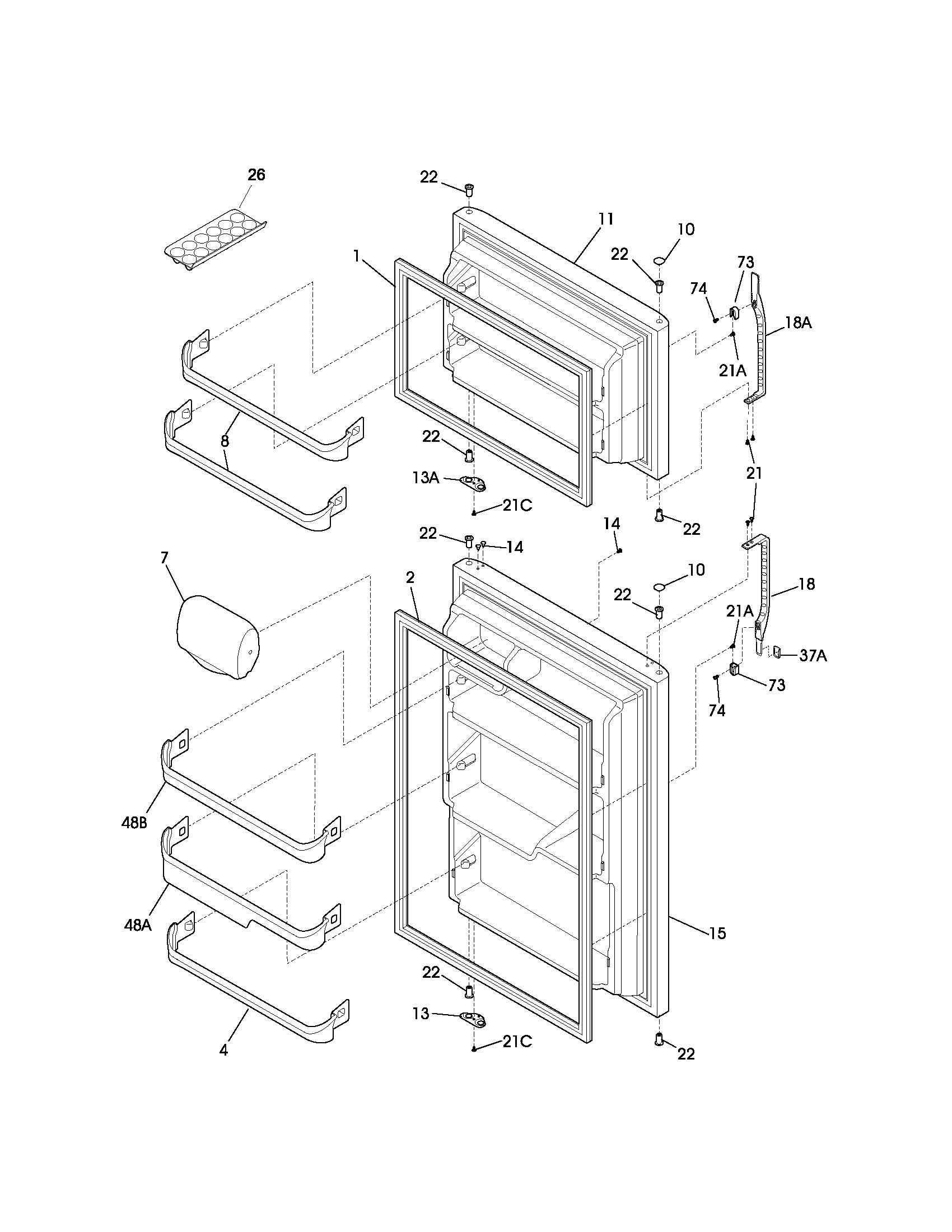 Kenmore 25331679104 door diagram