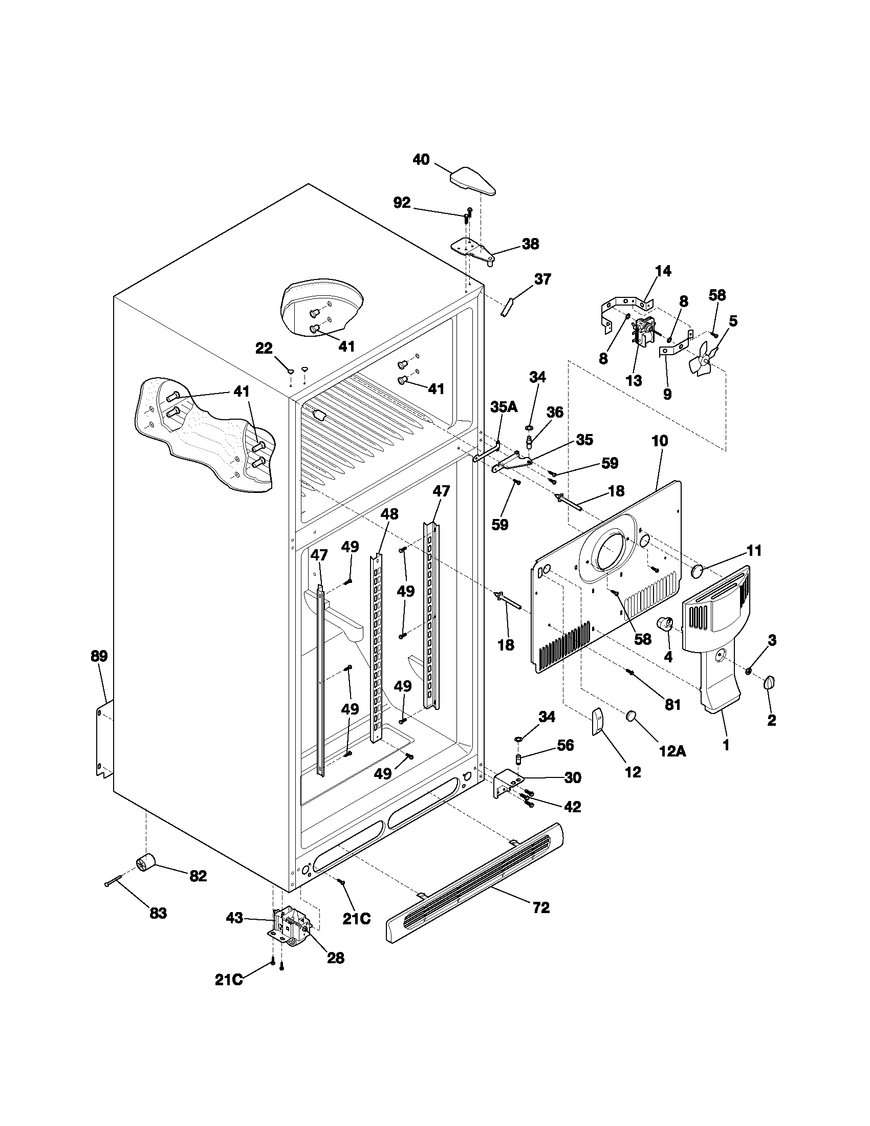Kenmore 25362872204 cabinet diagram