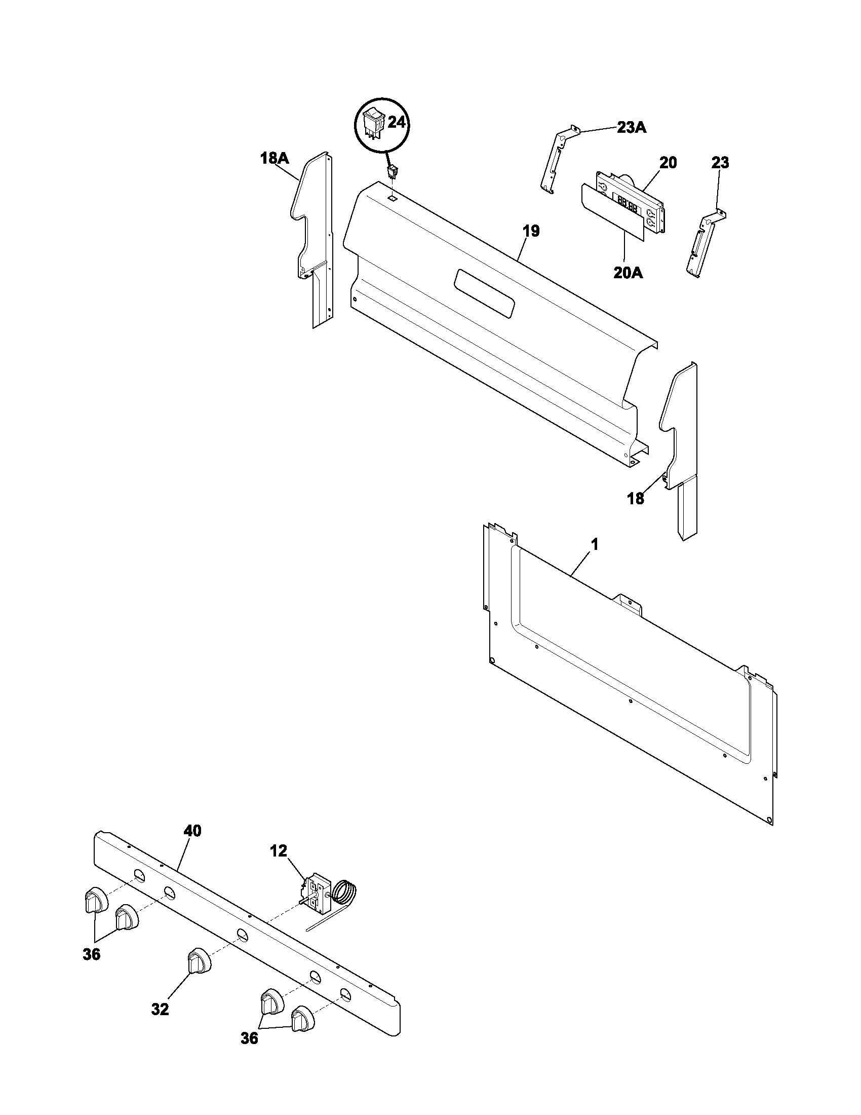 Tappan TGF317BWA backguard diagram