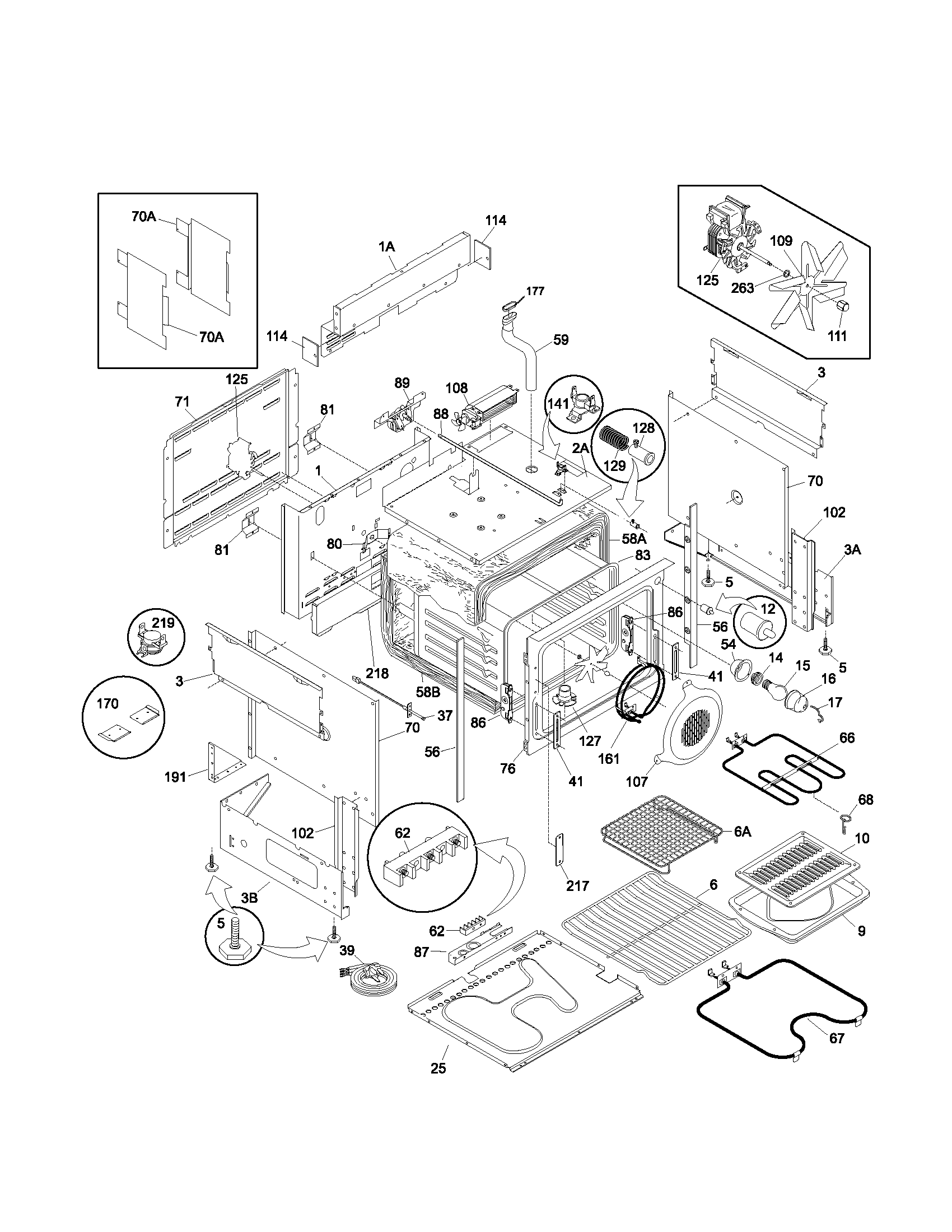 Frigidaire GLES388ASE body diagram