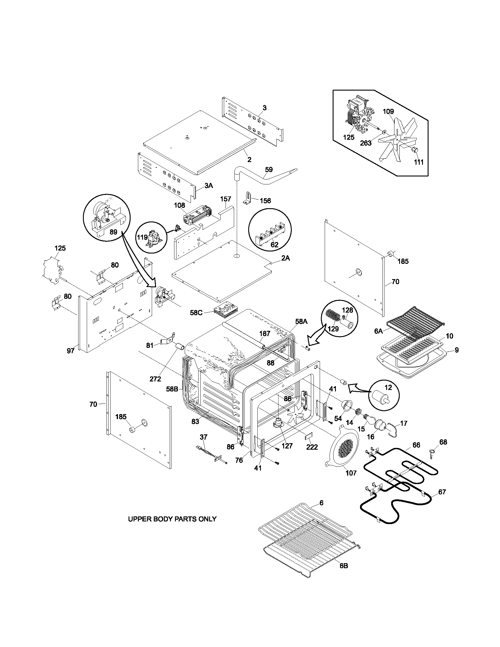 Frigidaire GLEB27T8CSA upper oven diagram
