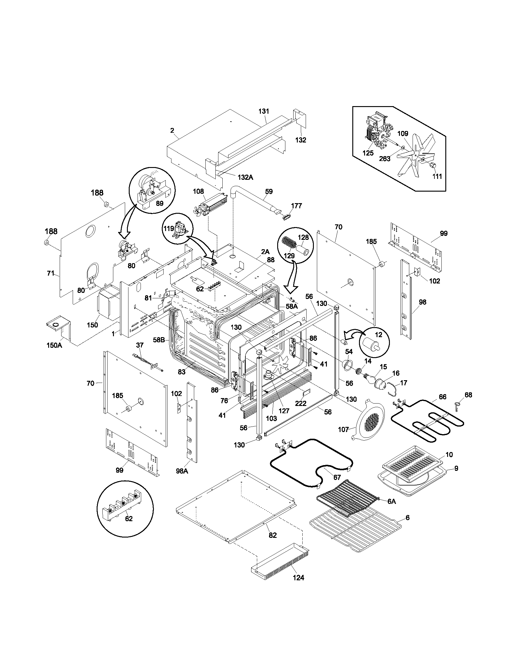 Frigidaire GLEB30S8ASB body diagram