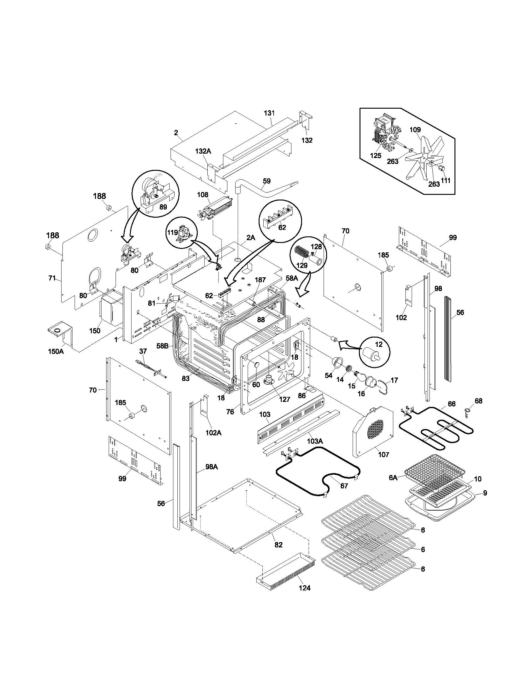 Frigidaire GLEB27S7CSA body diagram