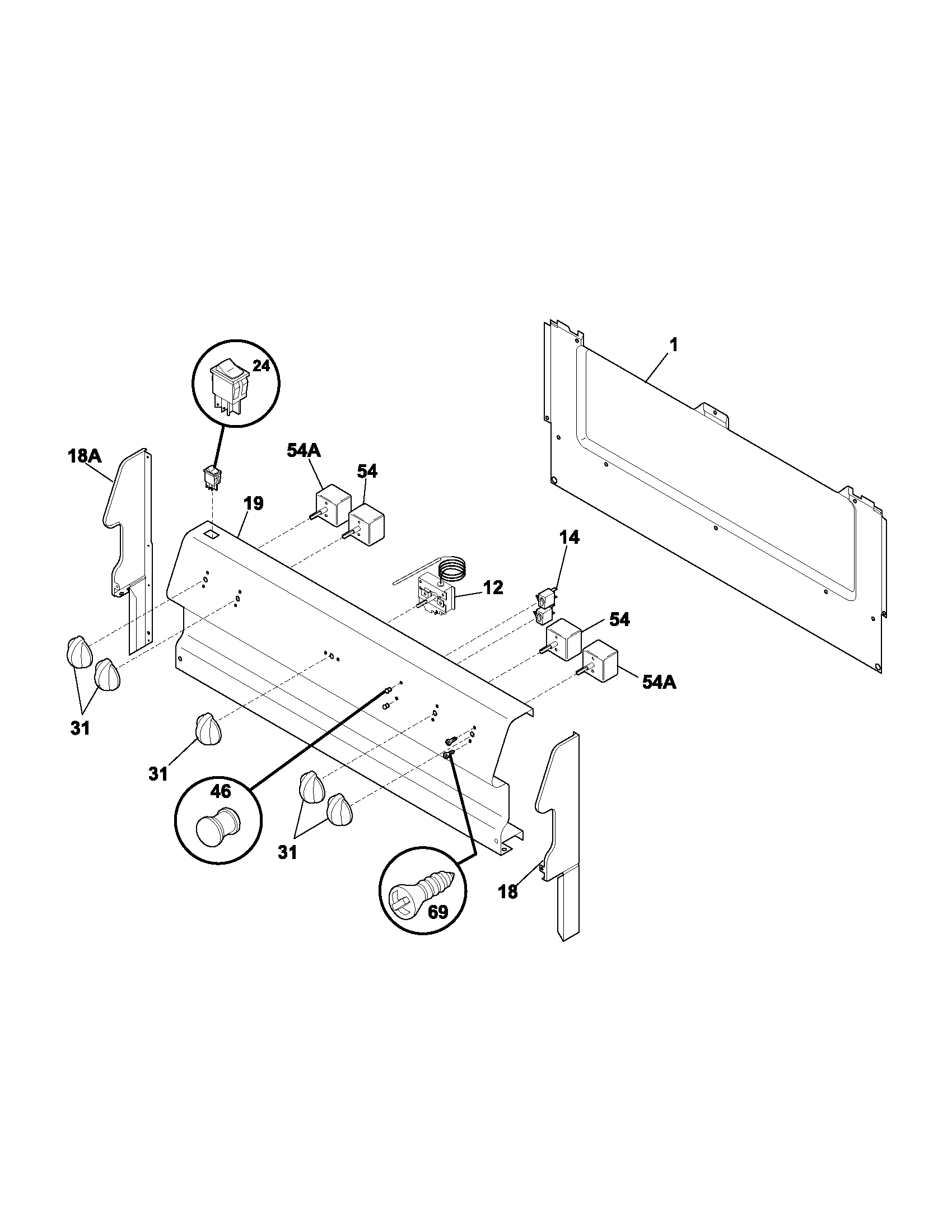 Frigidaire FEF316BSA backguard diagram