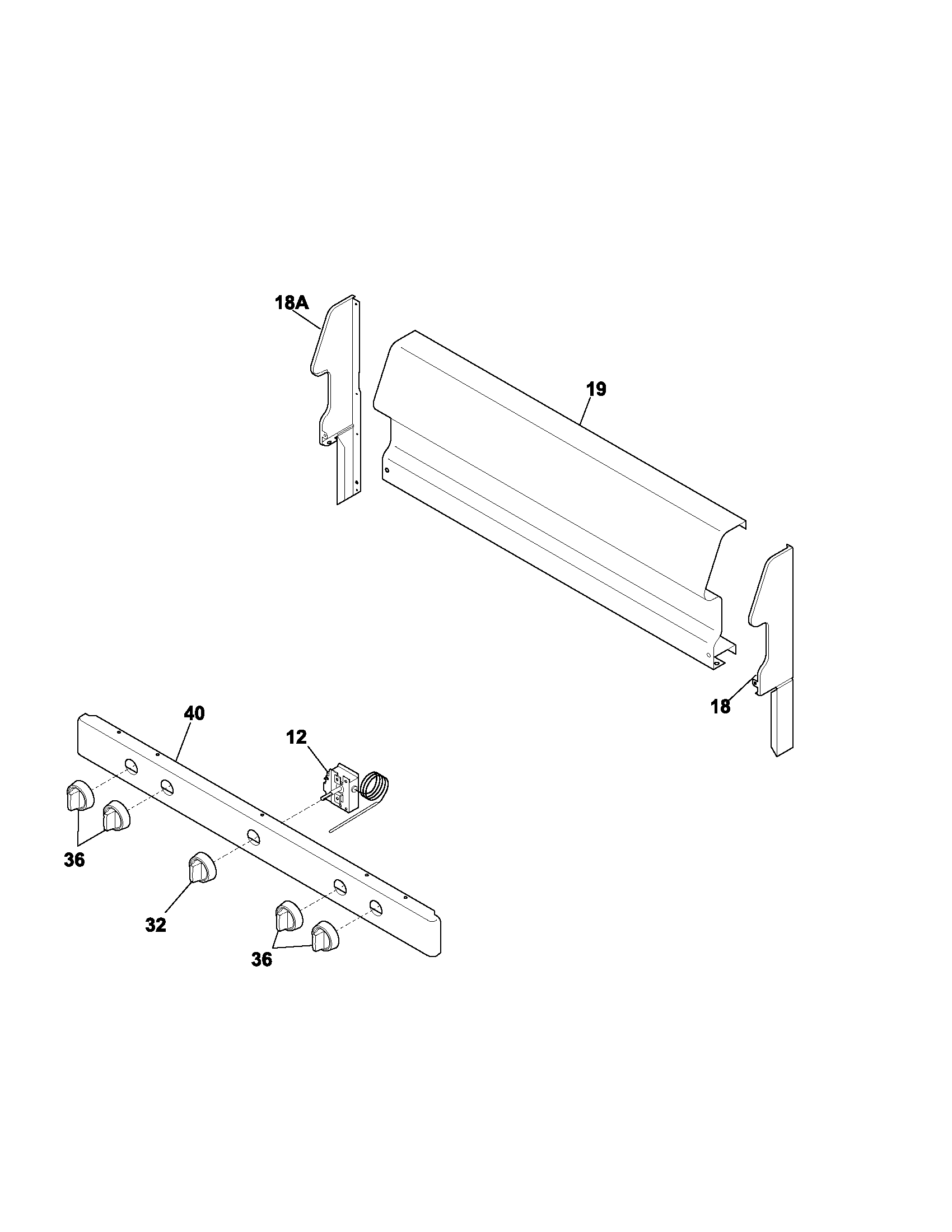 Frigidaire FGF312BSA backguard diagram