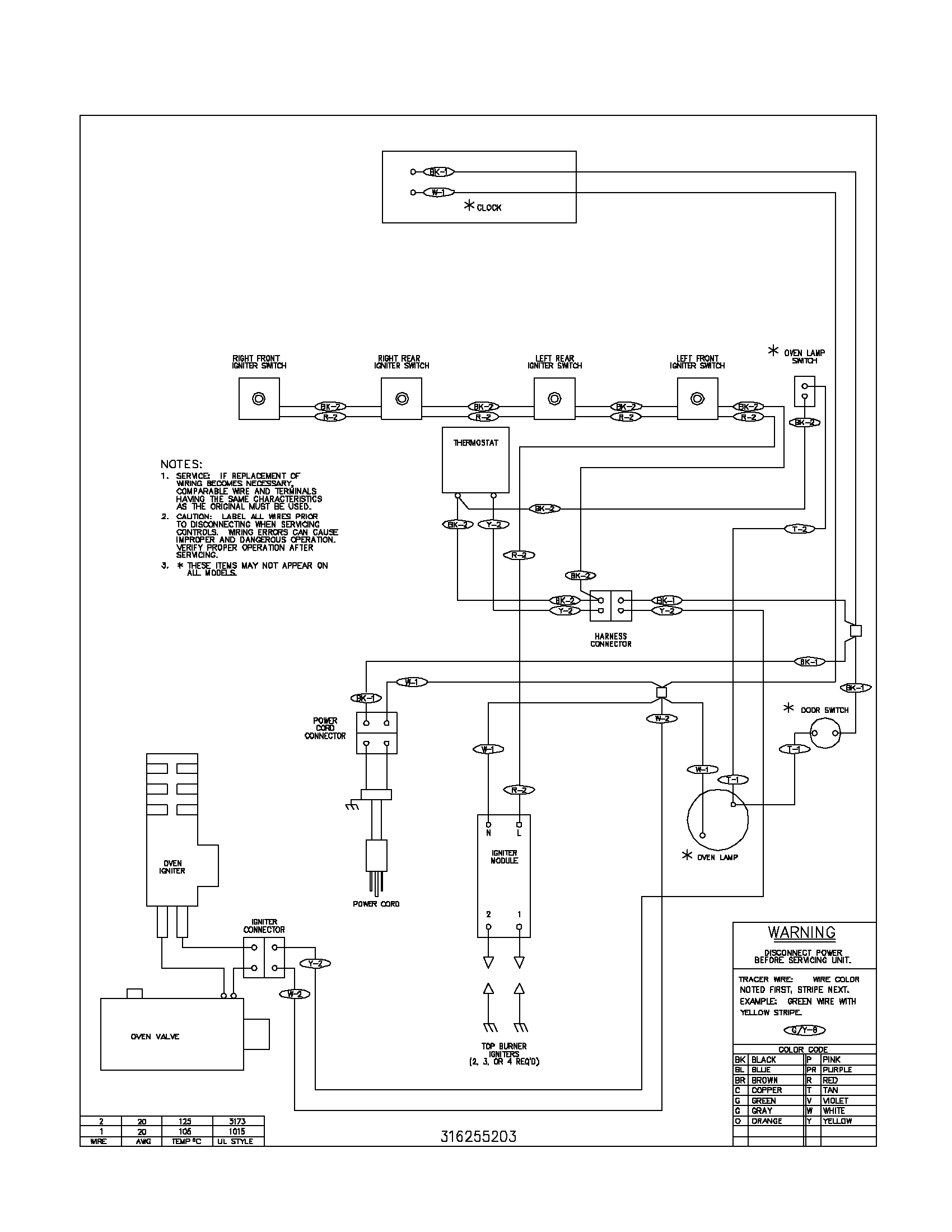 Frigidaire FGF312BSA wiring diagram diagram