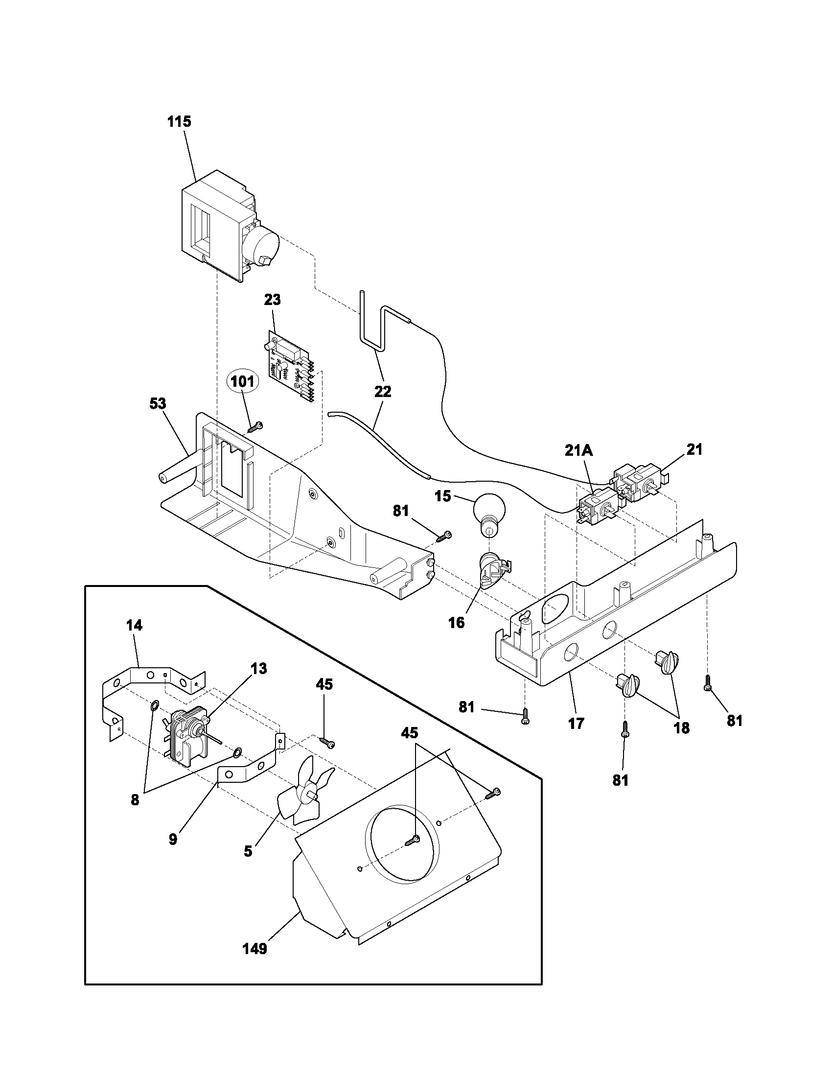 Frigidaire FRS26W2BSB3 controls diagram