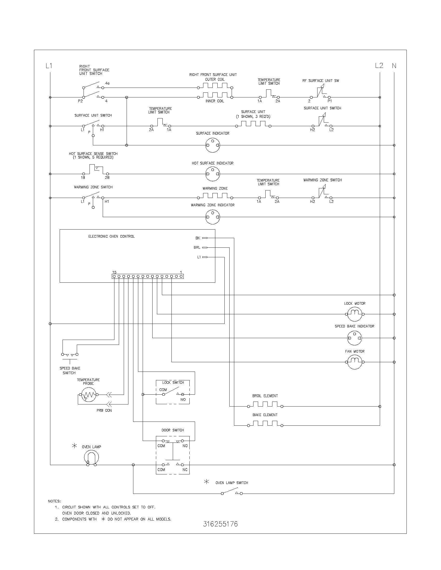 Frigidaire FEFL77ASG wiring schematic diagram