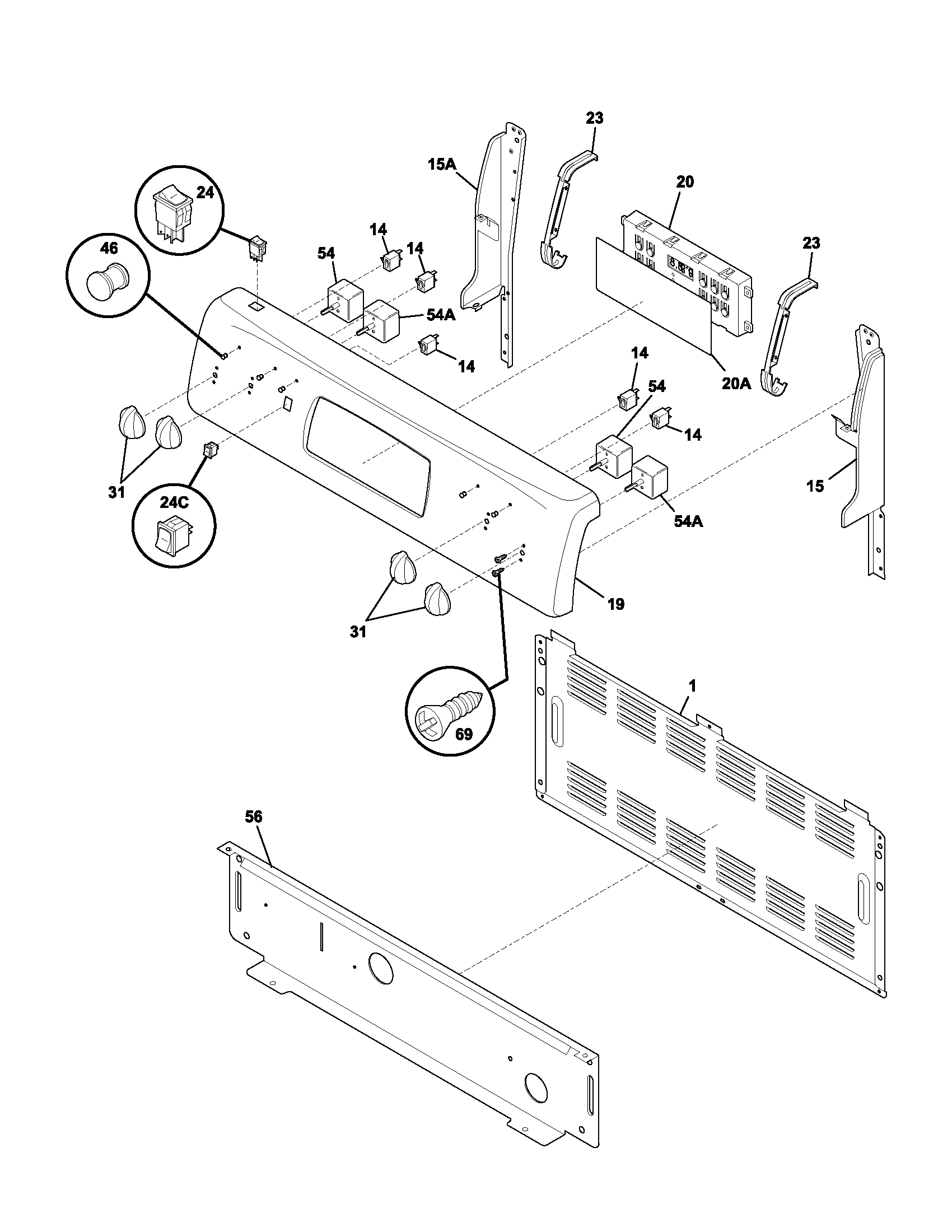 Frigidaire GLEFS76AQJ backguard diagram