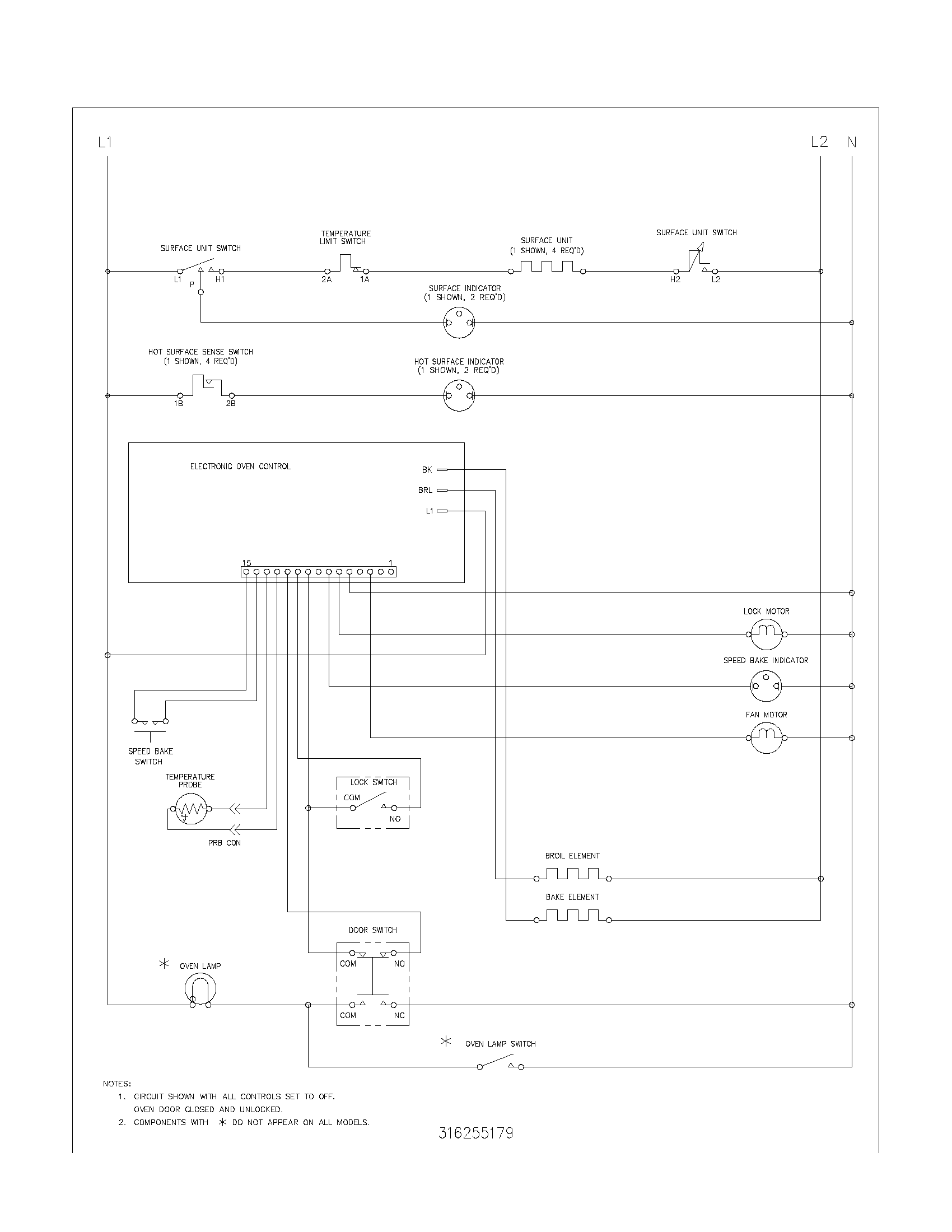 Frigidaire GLEFS76AQJ wiring schematic diagram