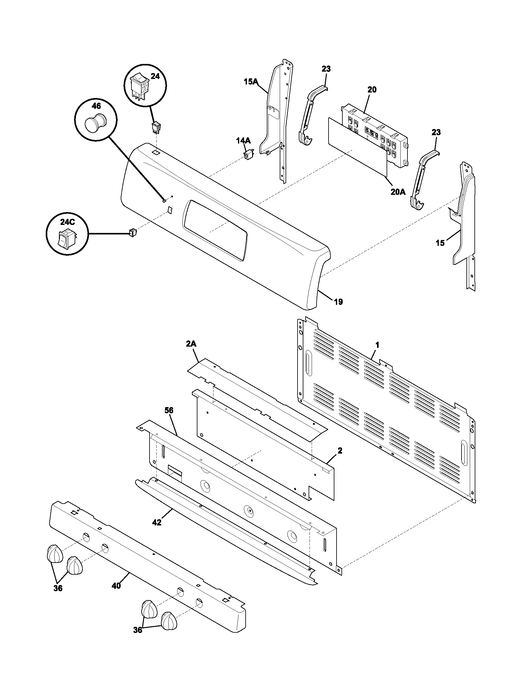 Frigidaire GLGF377AQG backguard diagram