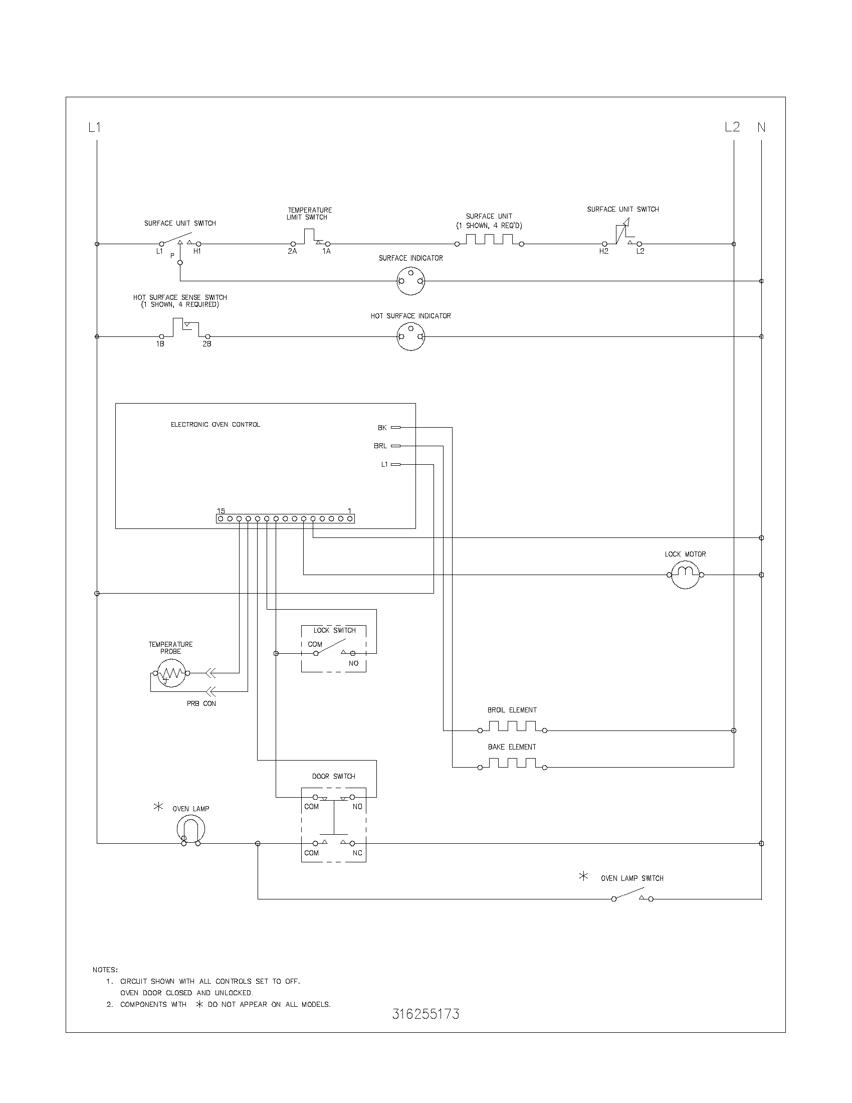 Frigidaire FEF365ASF wiring schematic diagram