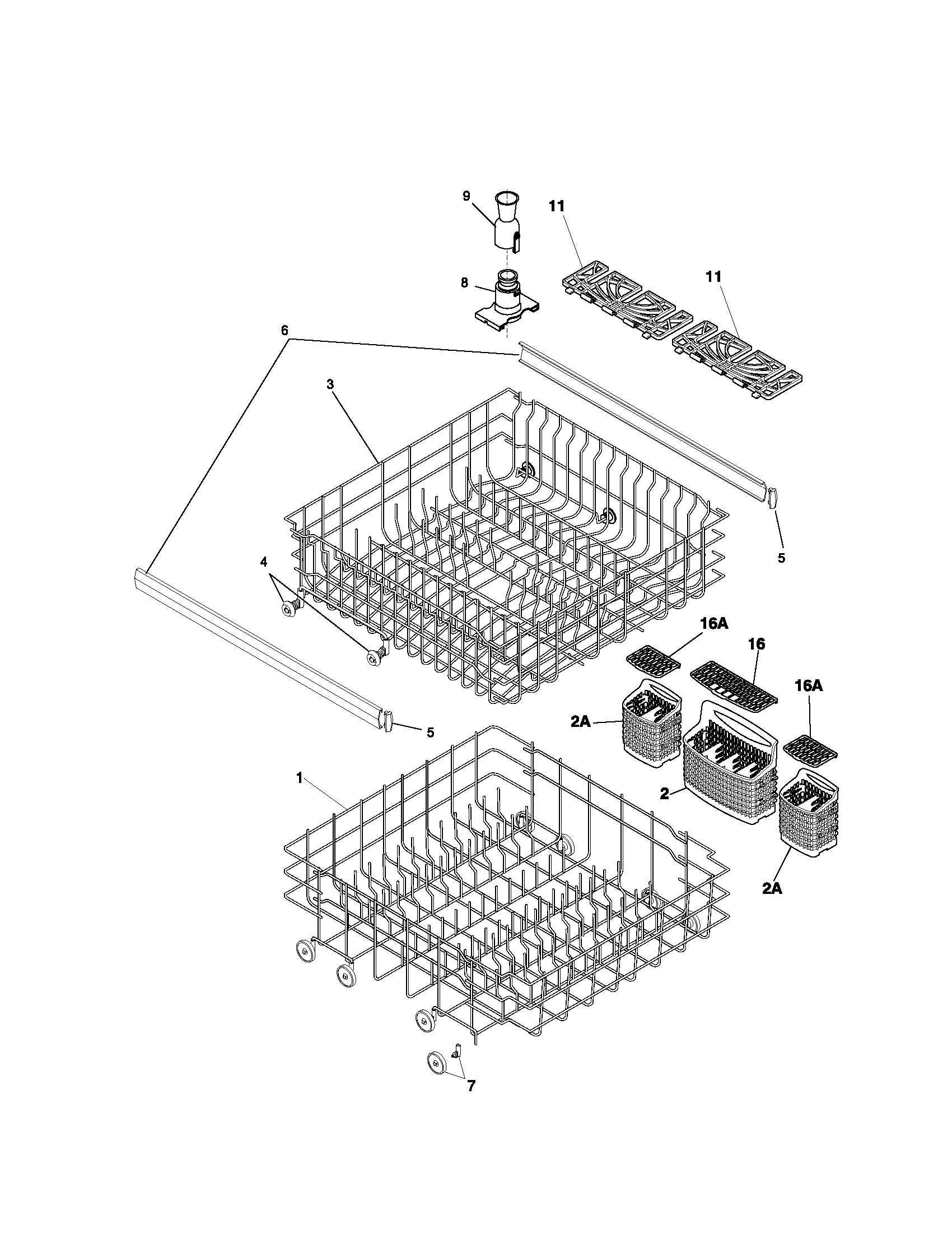 Kenmore 58714302201 racks diagram