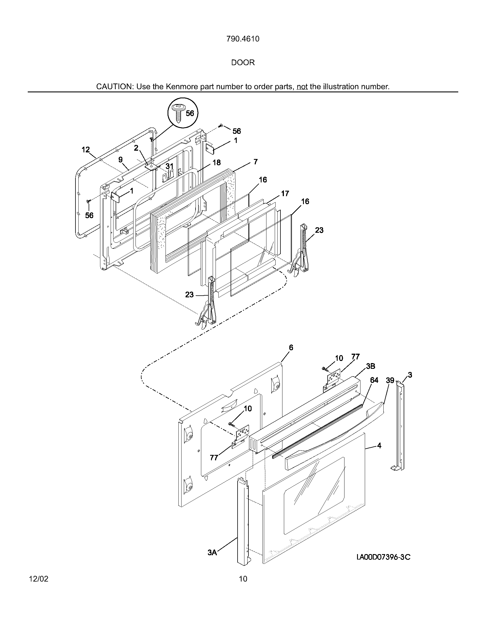 Kenmore 79046109300 door diagram
