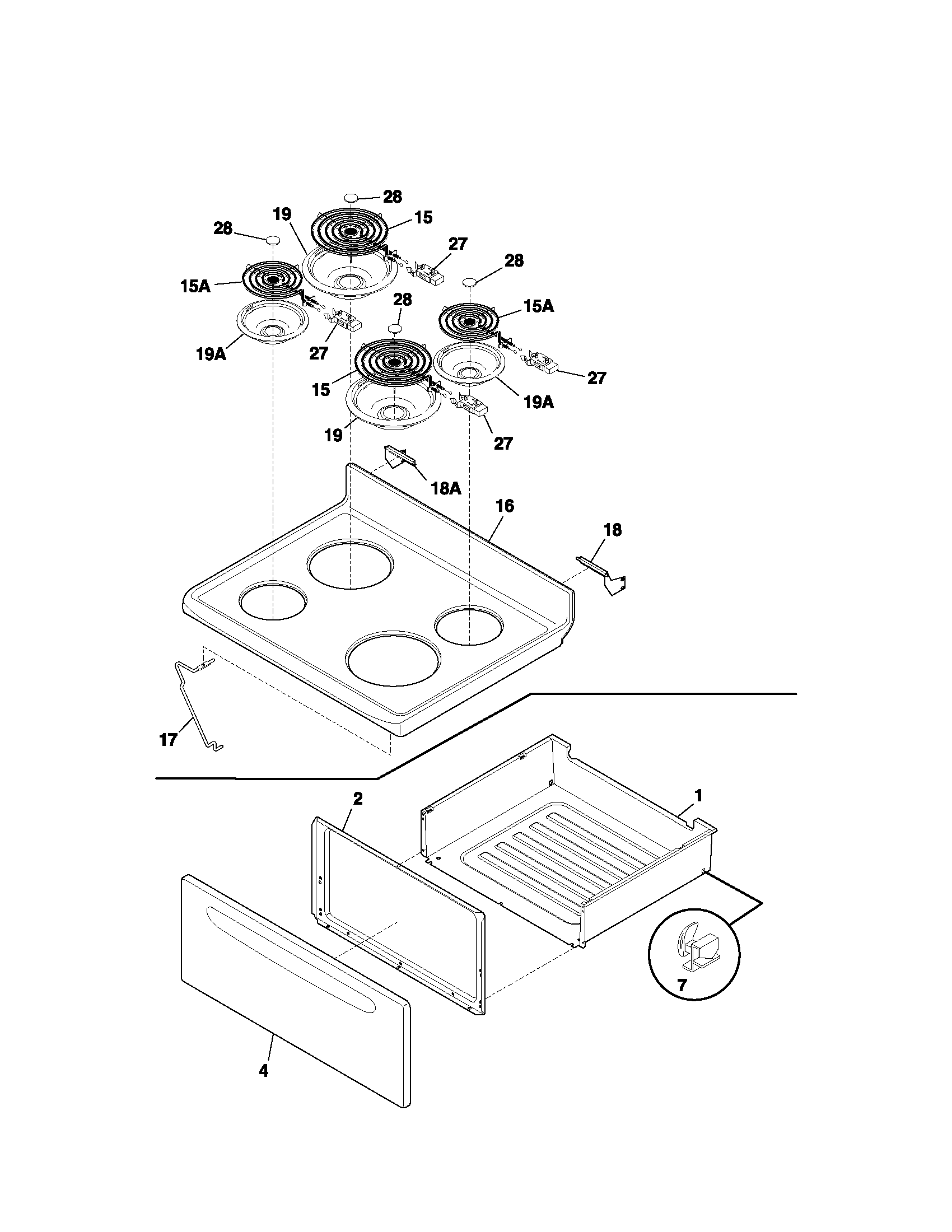 Kenmore 79061751104 top/drawer diagram