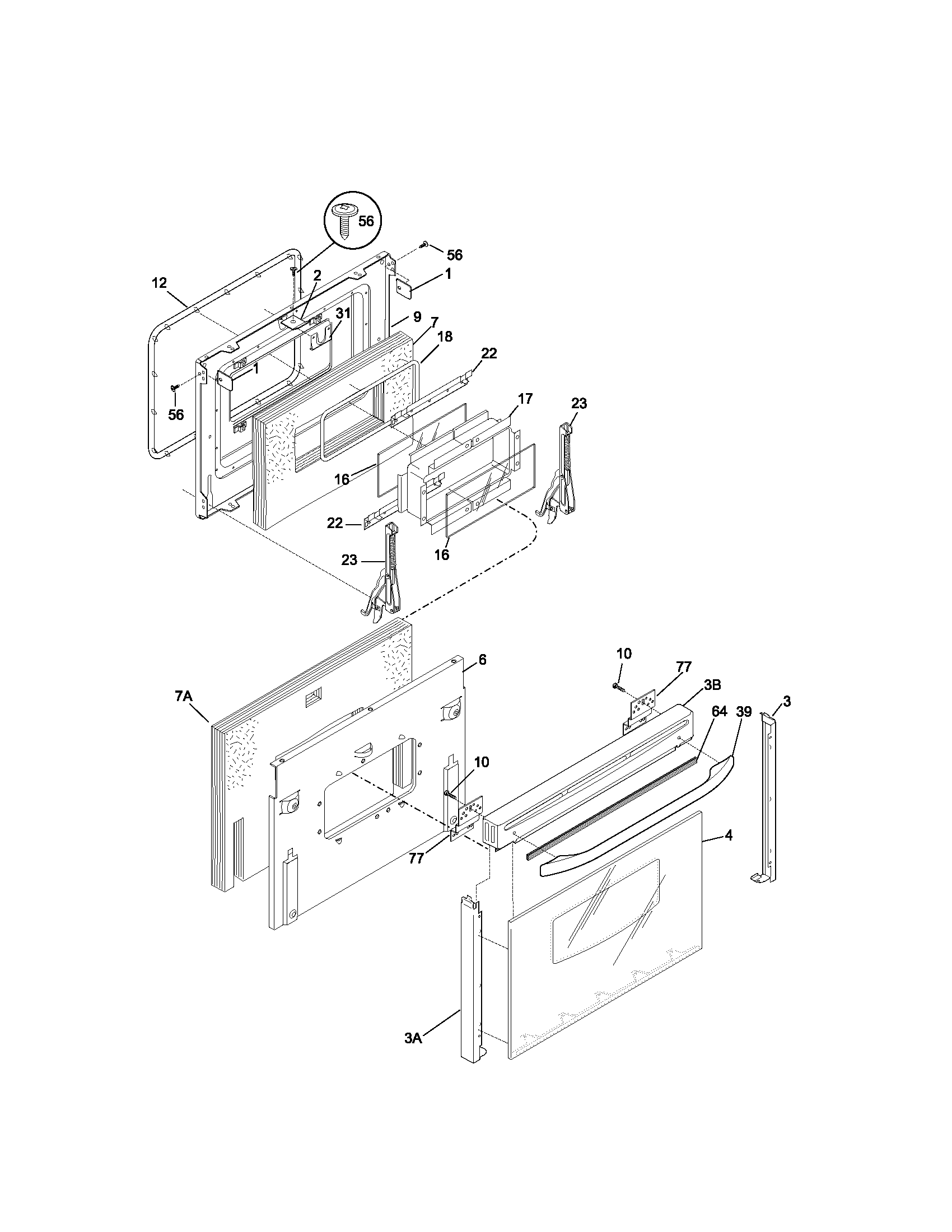 Kenmore 79045669104 door diagram