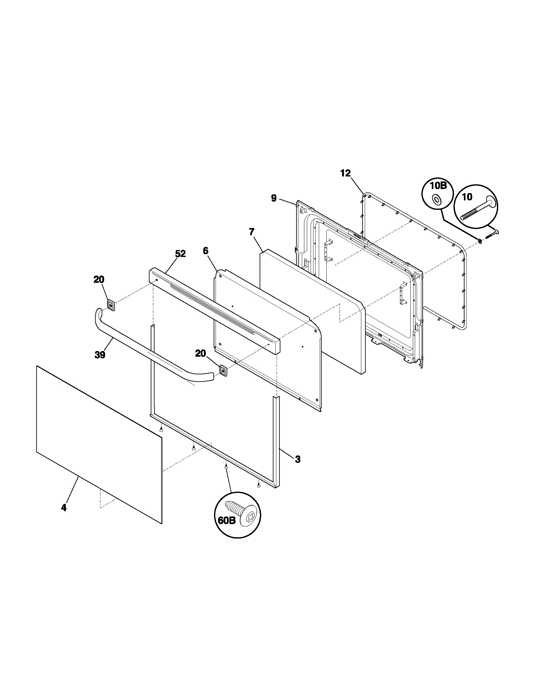 Tappan TGF351AWD door diagram