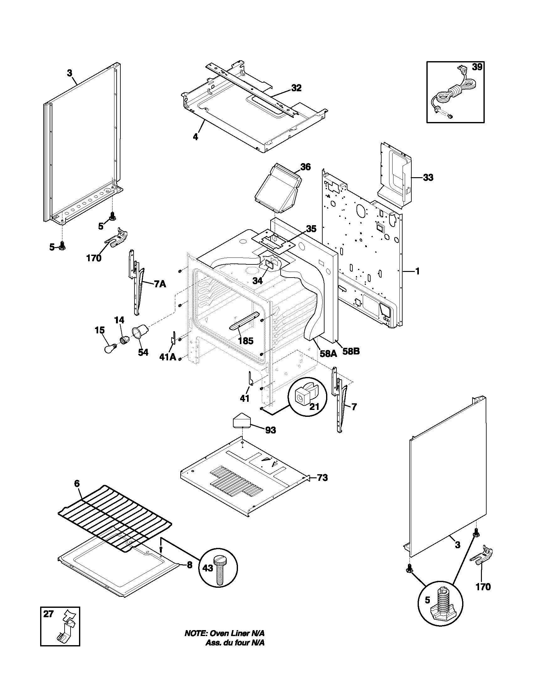Frigidaire FLF316CQA body diagram