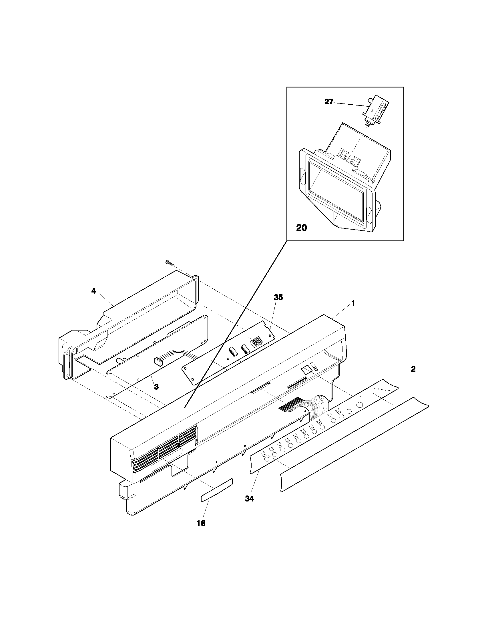 Frigidaire FDBL960BQ1 control panel diagram