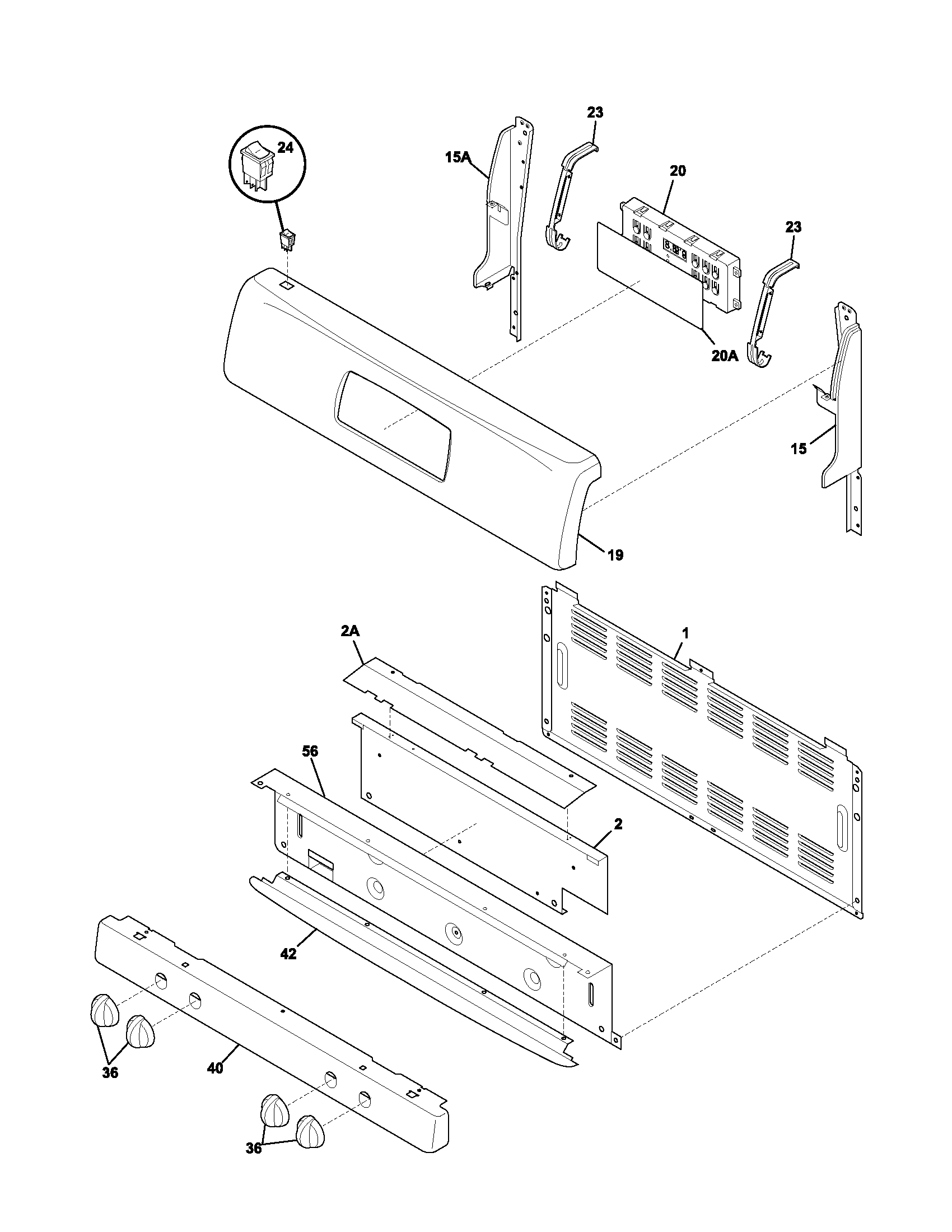 Frigidaire GLGFS66CBA backguard diagram