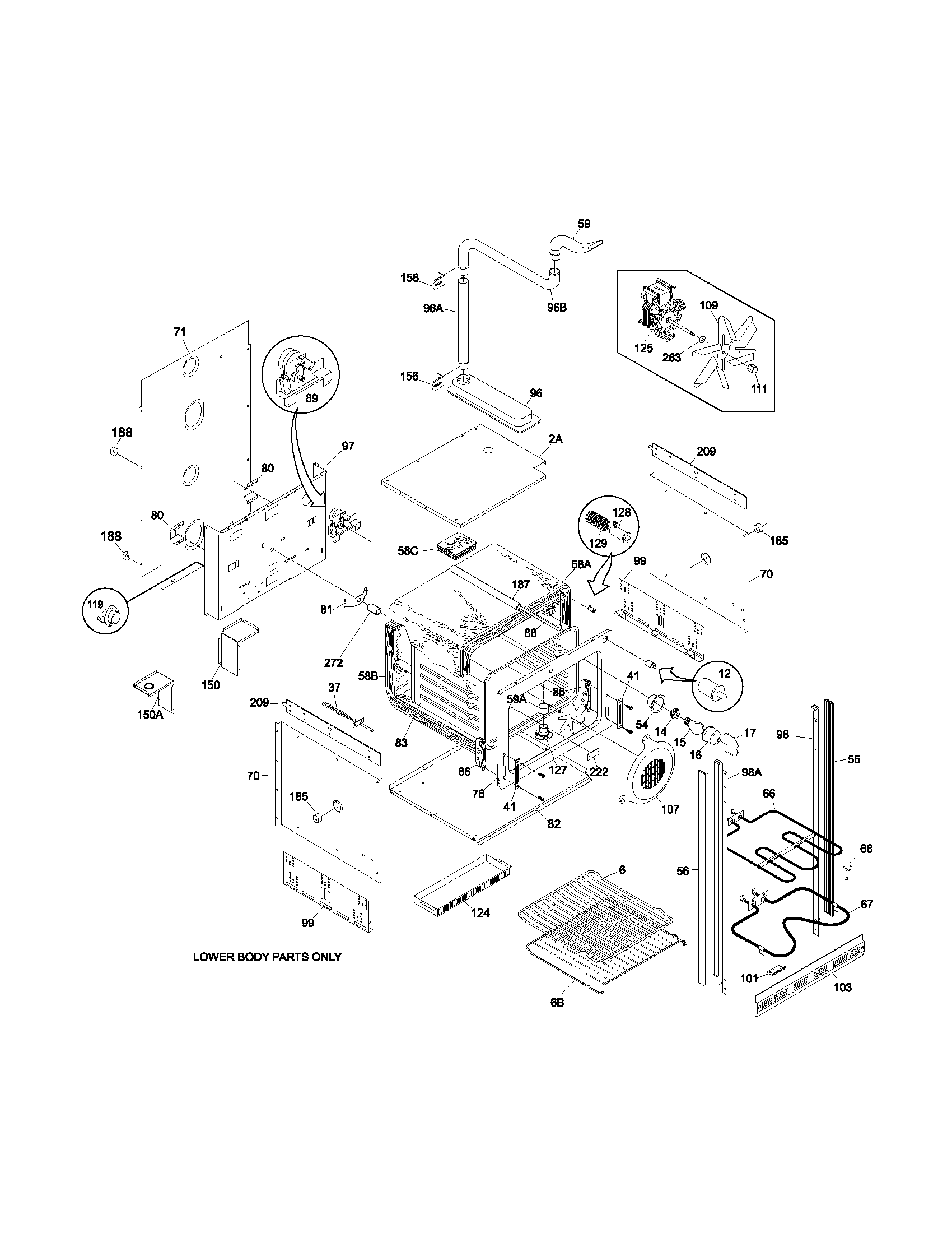 Frigidaire GLEB27T8ASC lower oven diagram