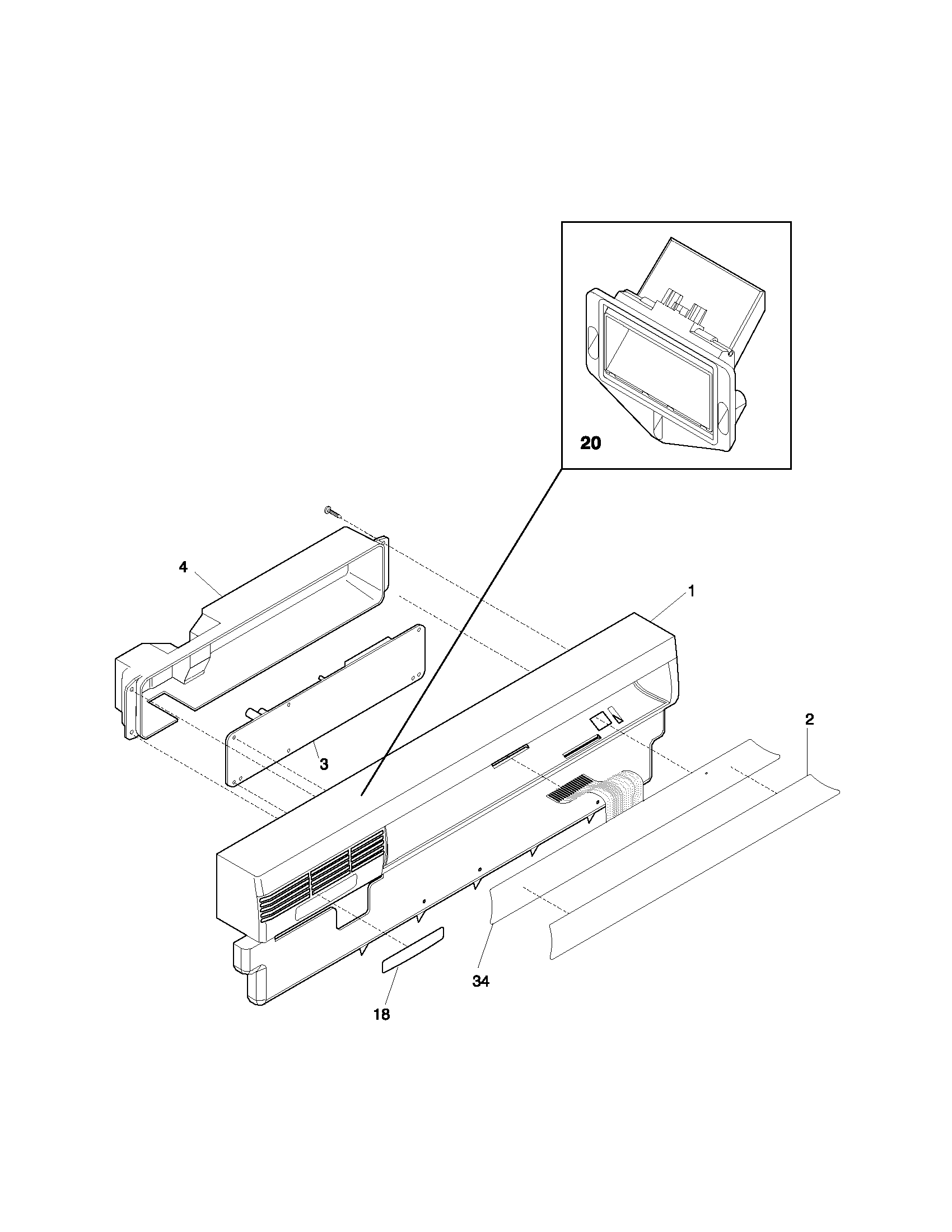 Frigidaire FDBB944CC0 control panel diagram
