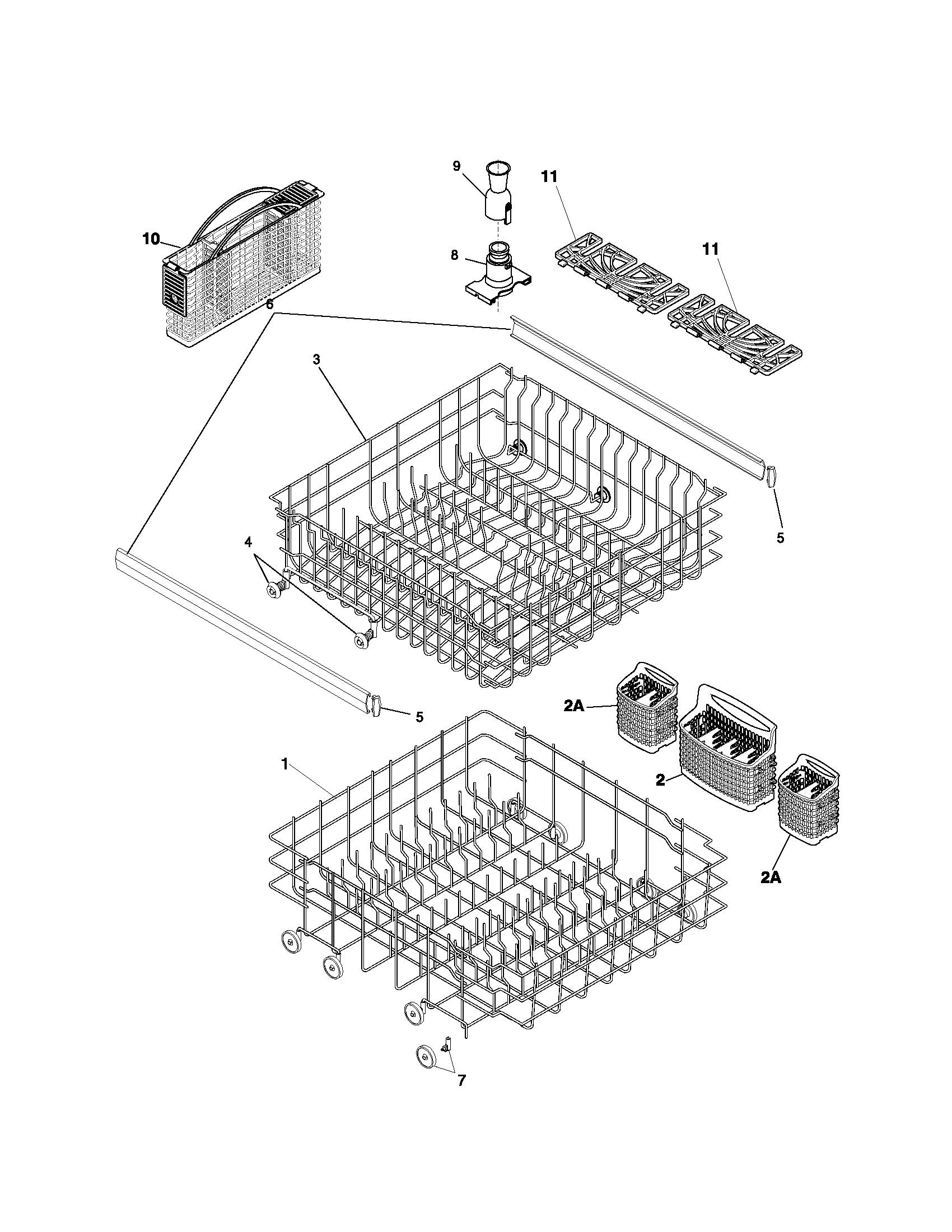 Frigidaire FDBB944CC0 racks diagram