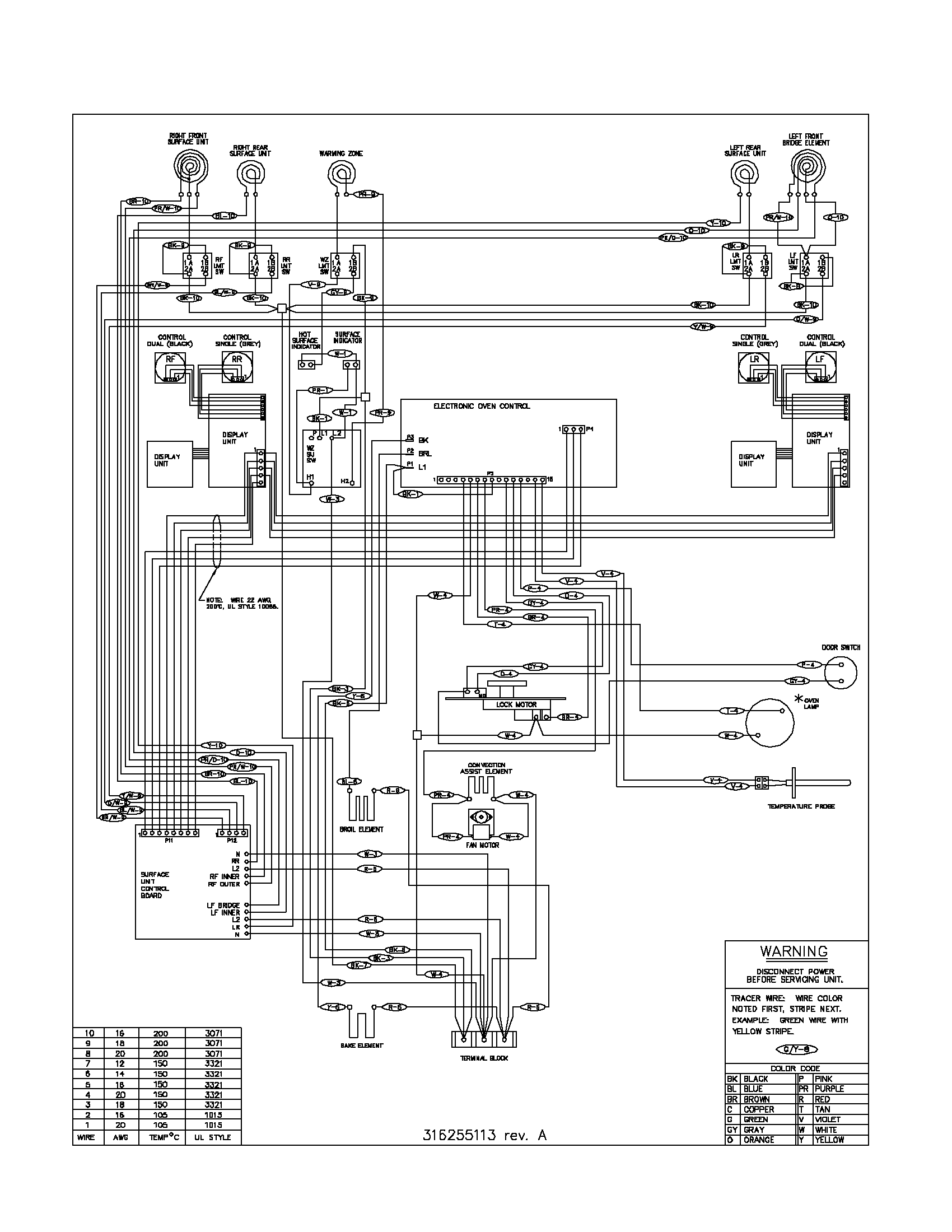 Frigidaire GLEF396CSA wiring diagram diagram