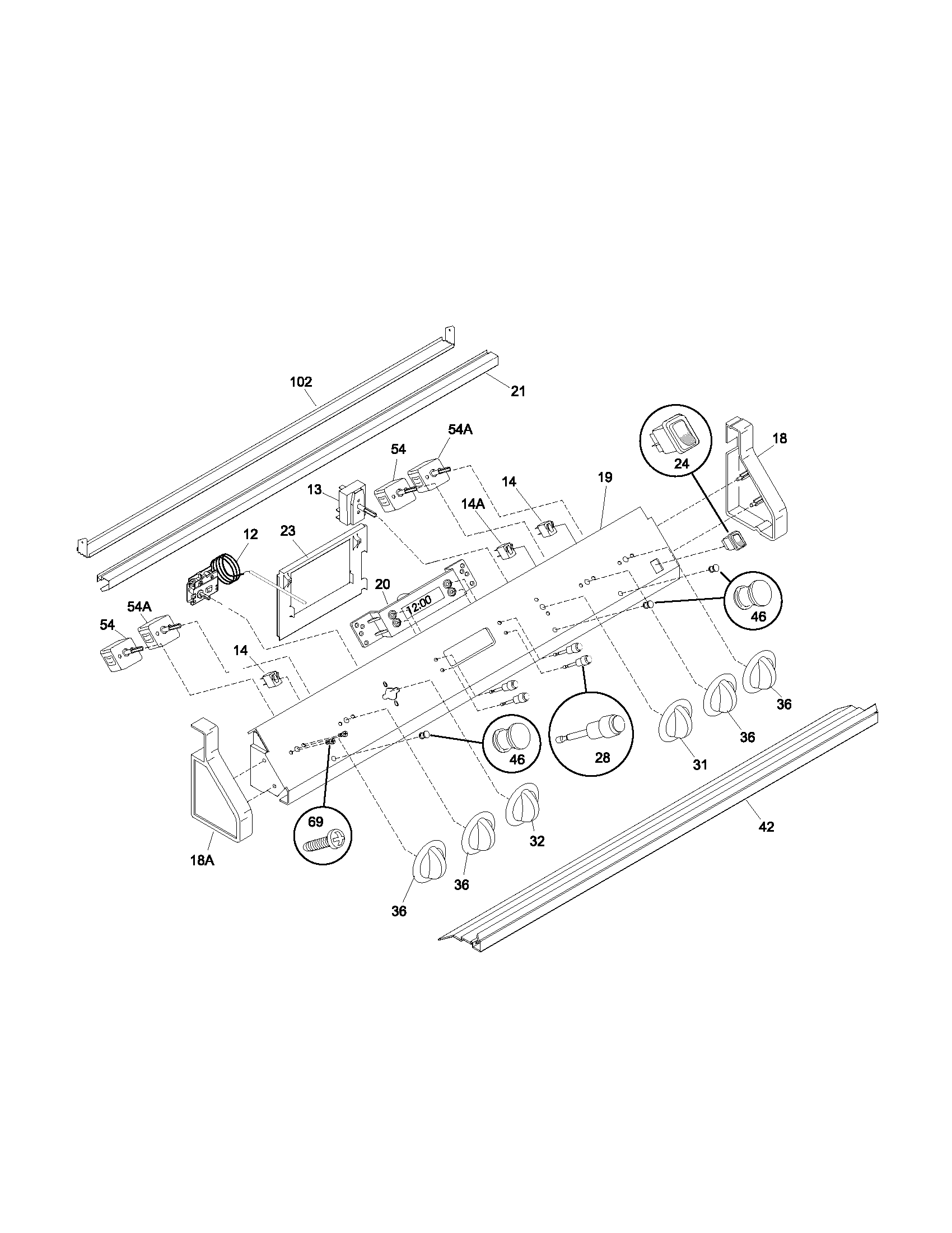 Frigidaire FES300ASD backguard diagram