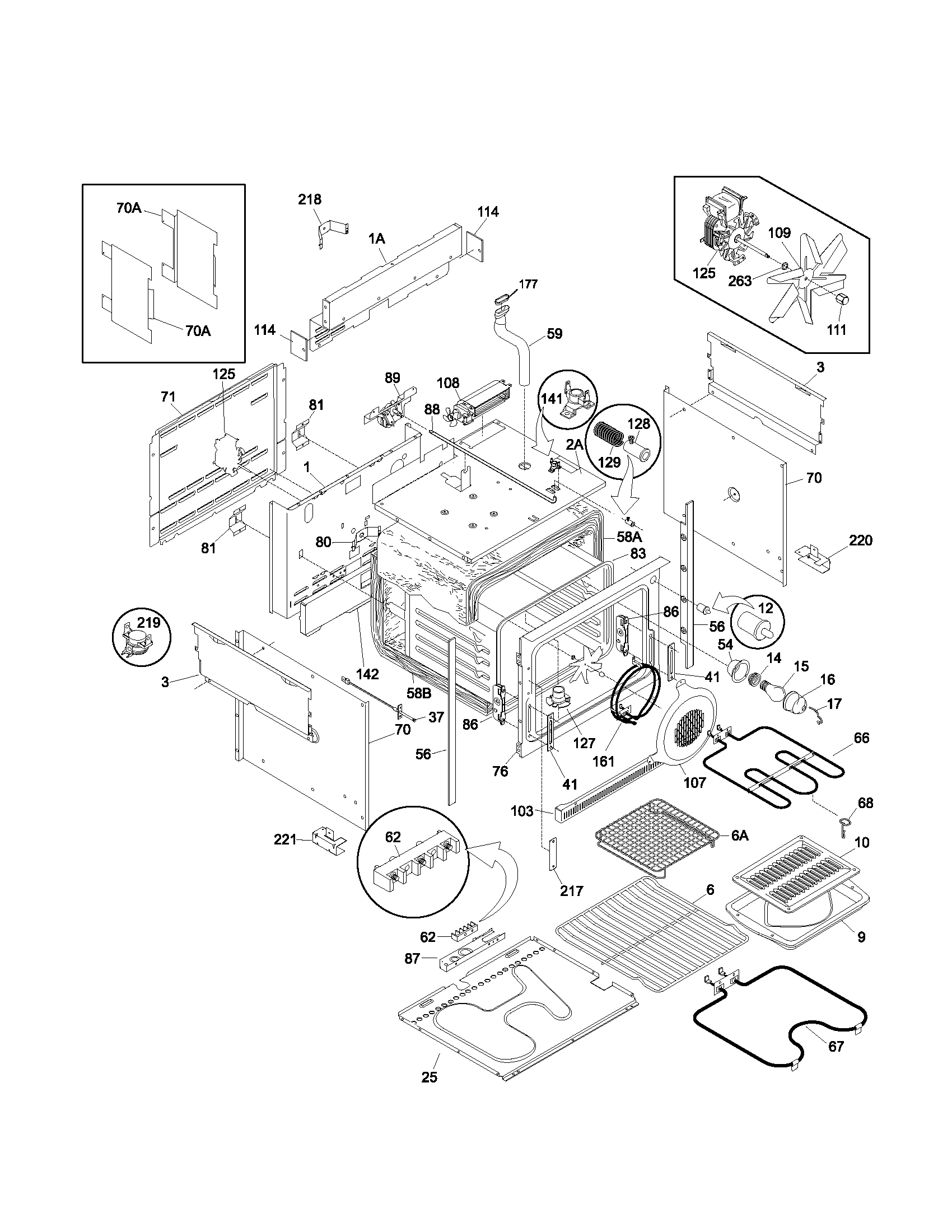 Frigidaire GLED388CSA body diagram