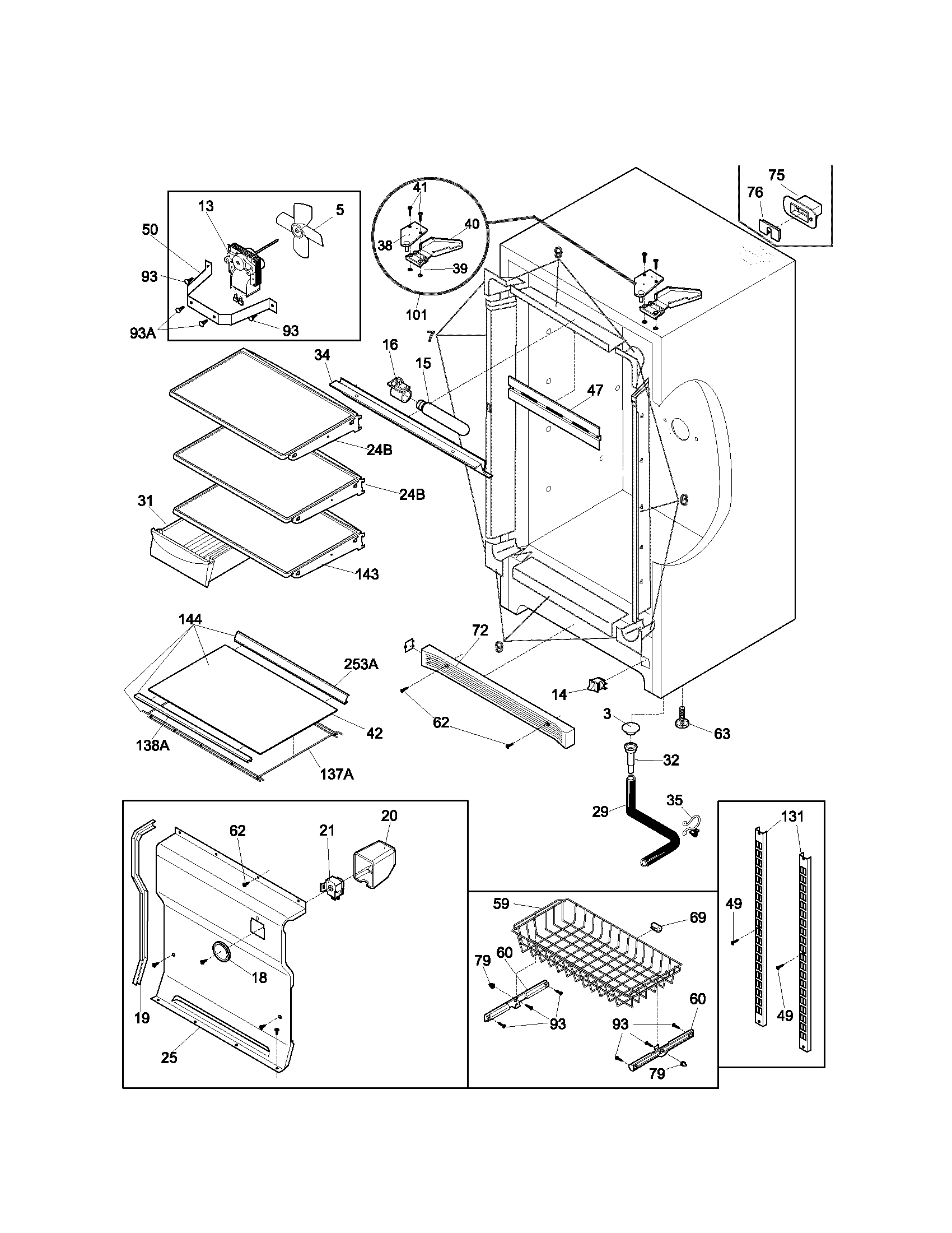 Kenmore 25323082100 cabinet diagram
