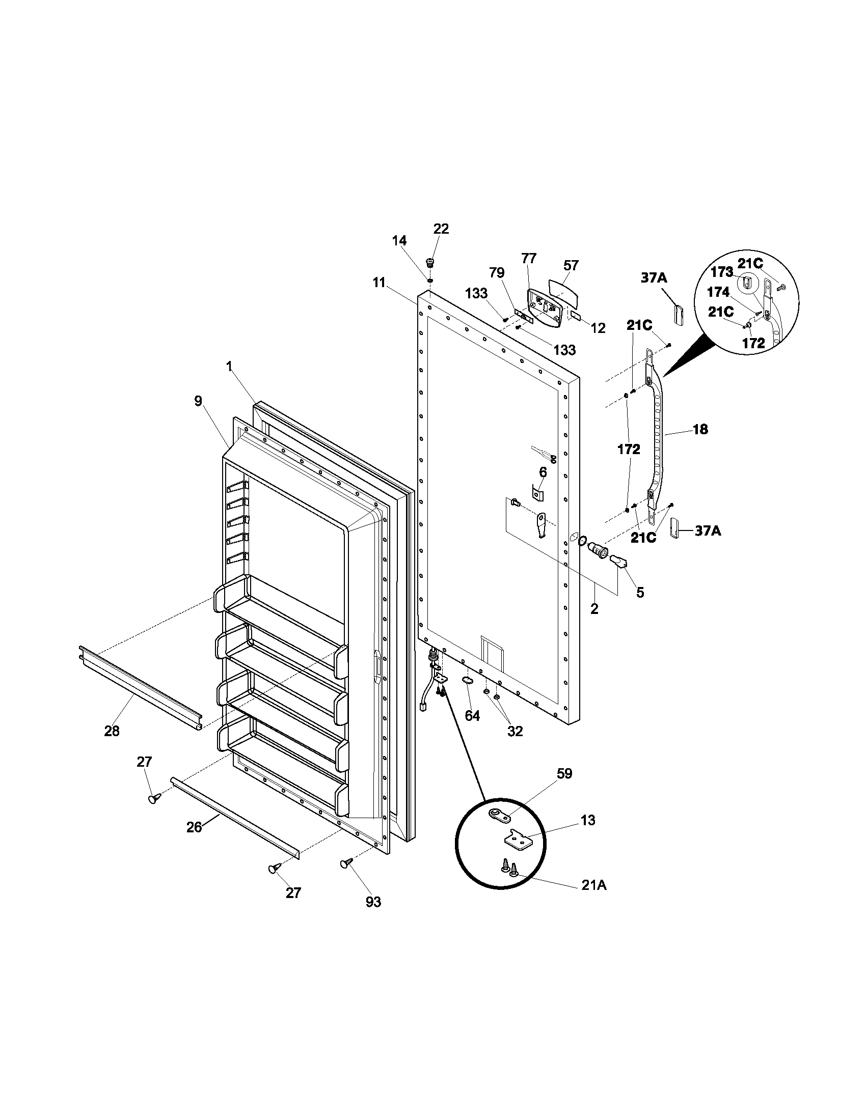 Kenmore 25323414100 door diagram