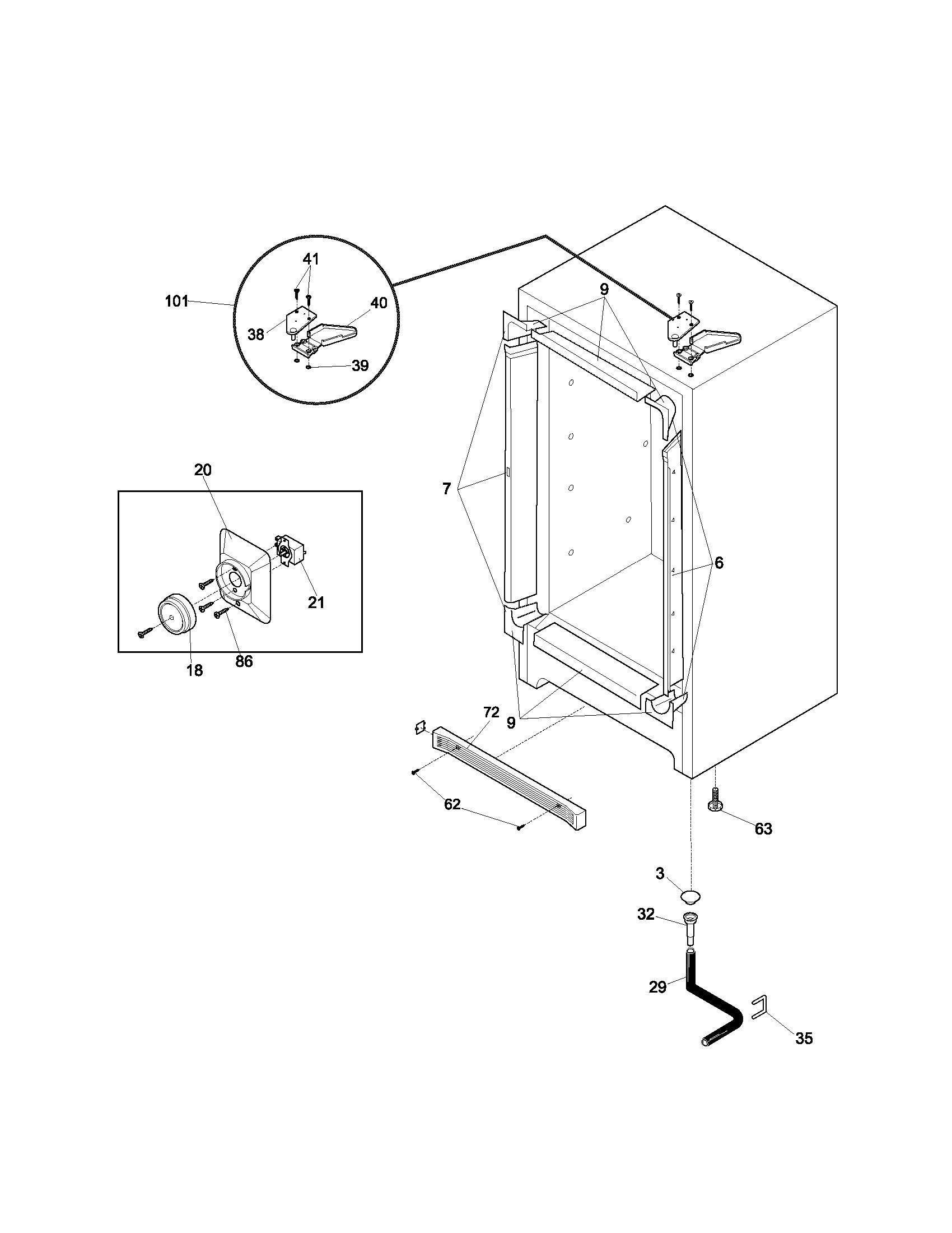 Kenmore 25323414100 cabinet diagram