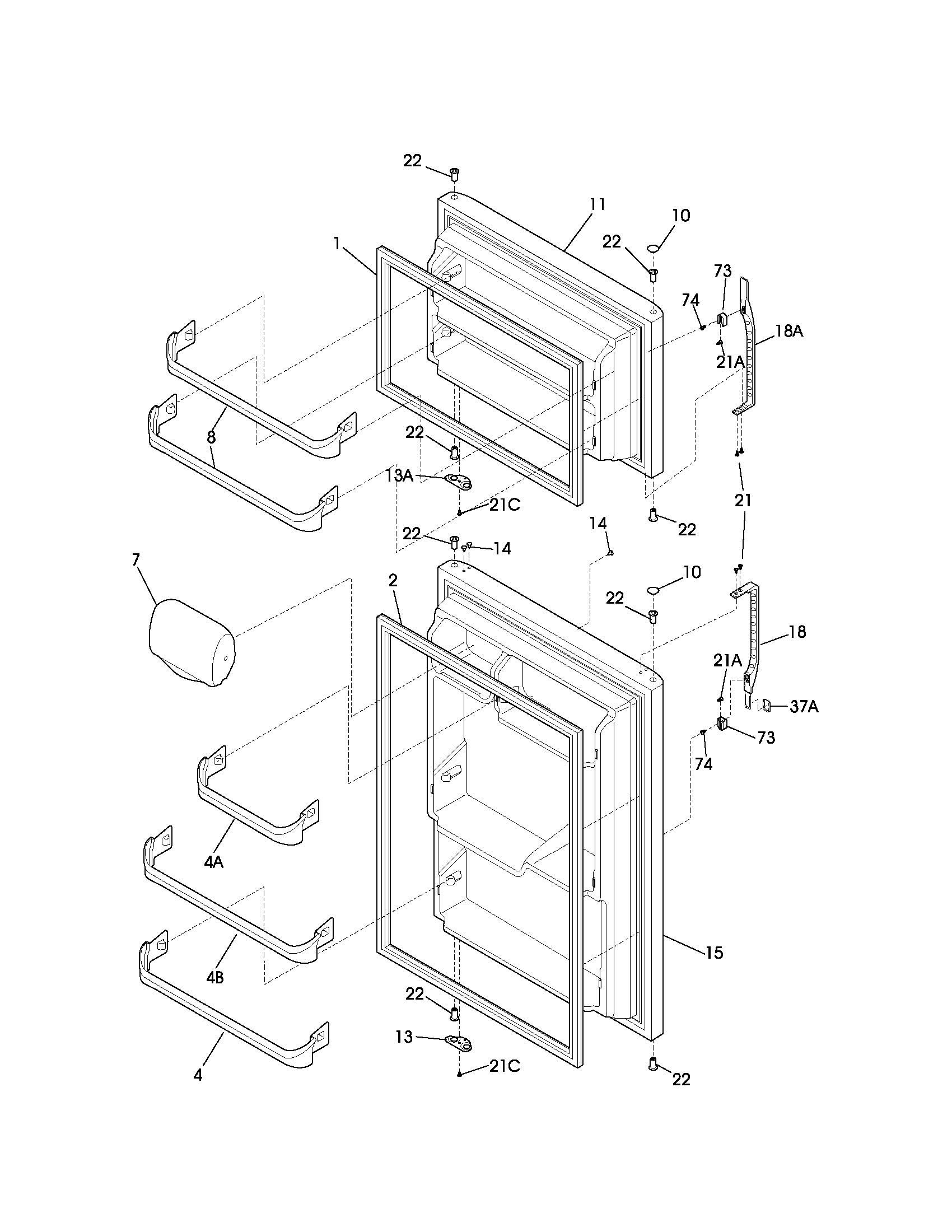 Kenmore 25373462300 door diagram