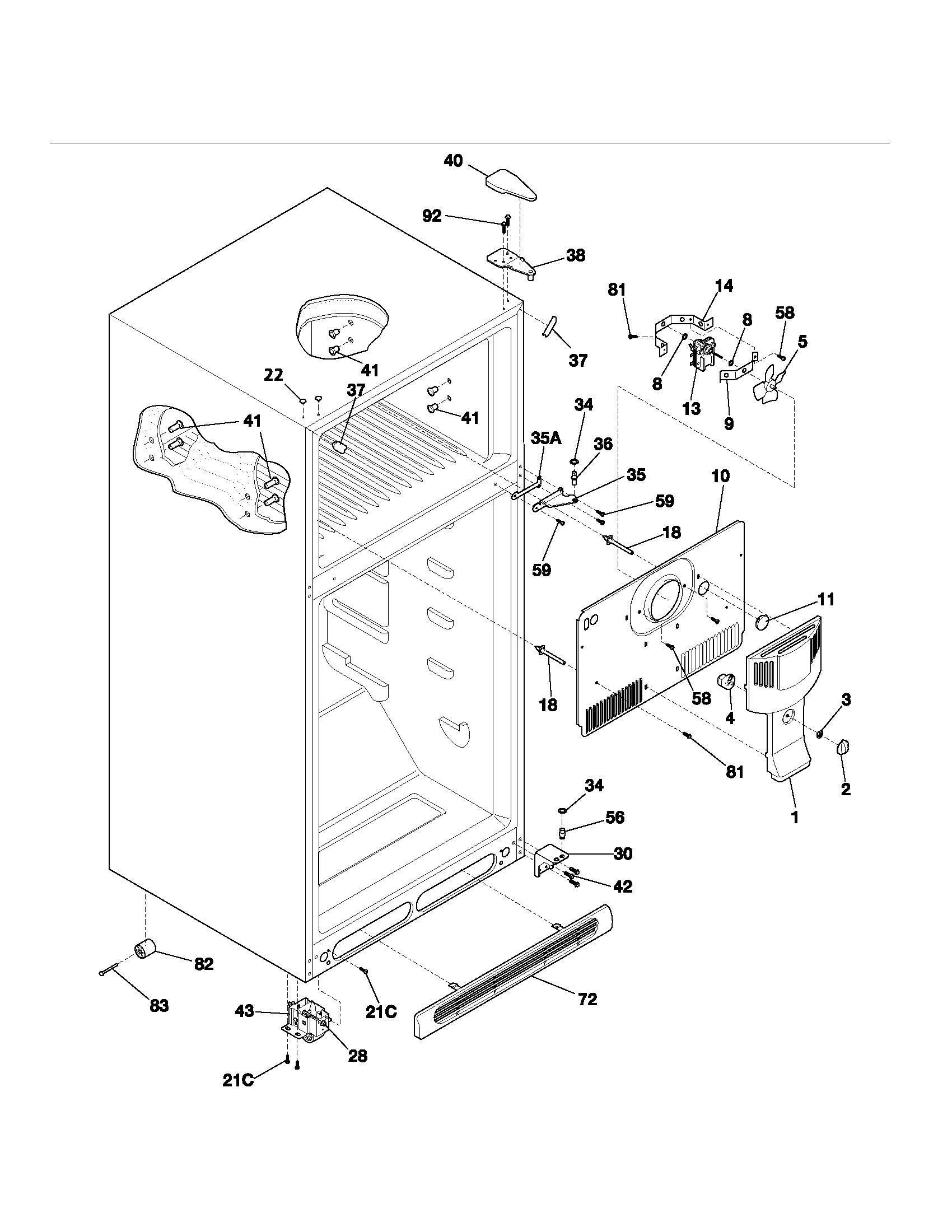 Kenmore 25373462300 cabinet diagram