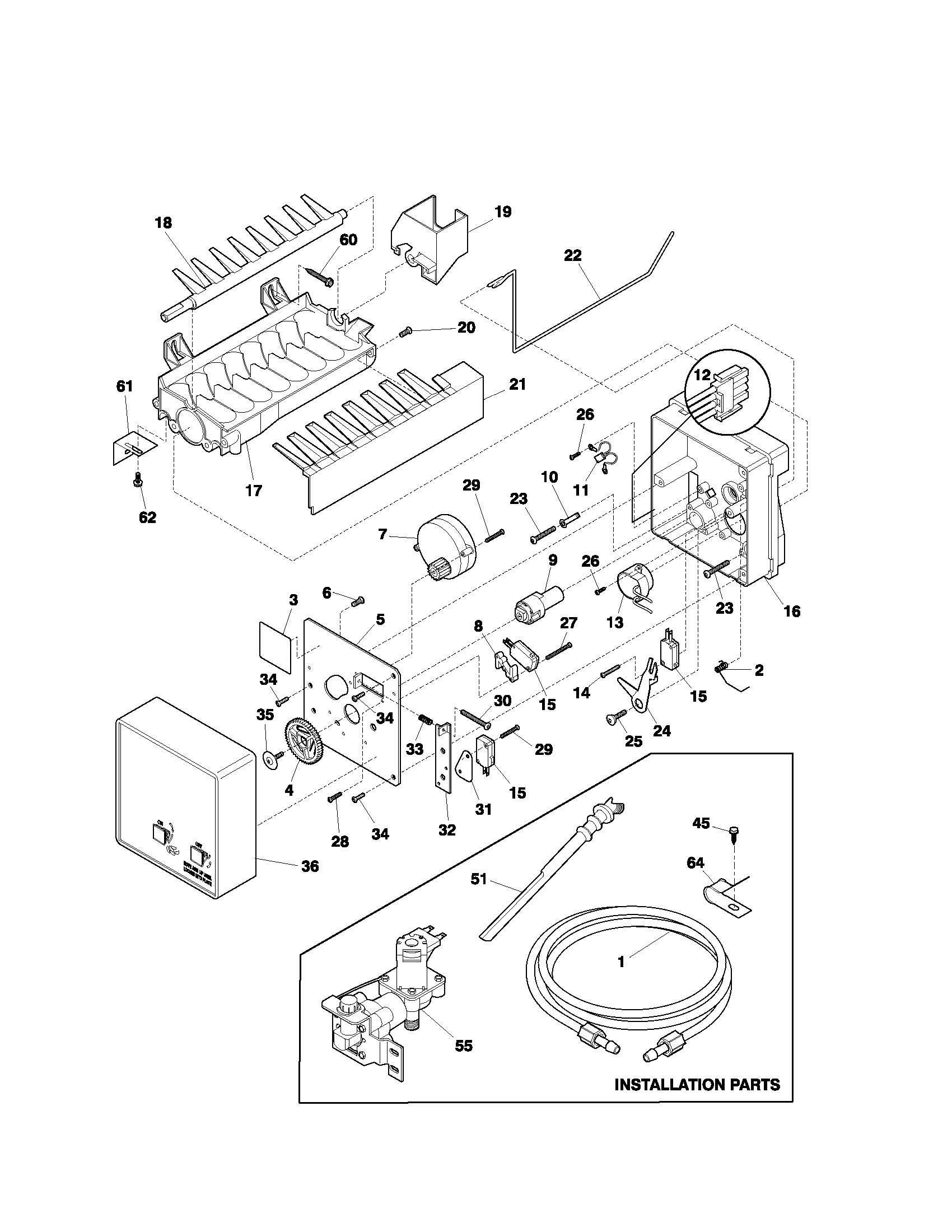 Kenmore 25331442301 ice maker diagram