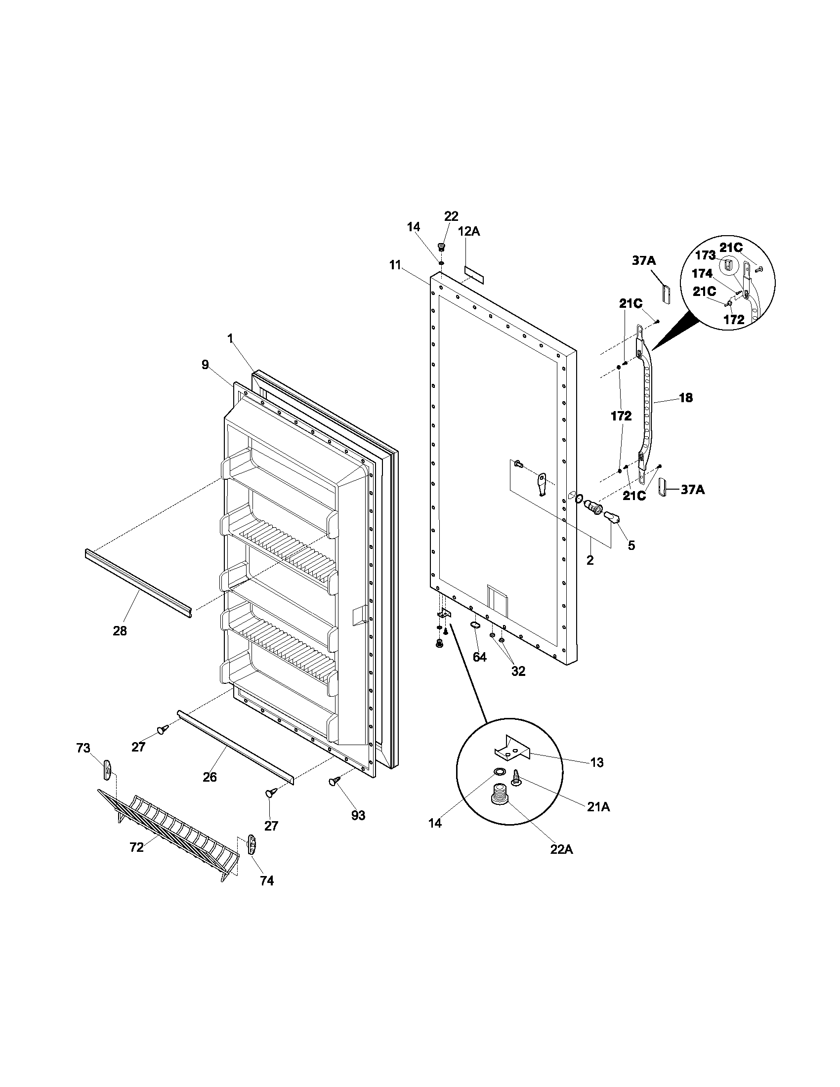 Kenmore 25323724100 door diagram