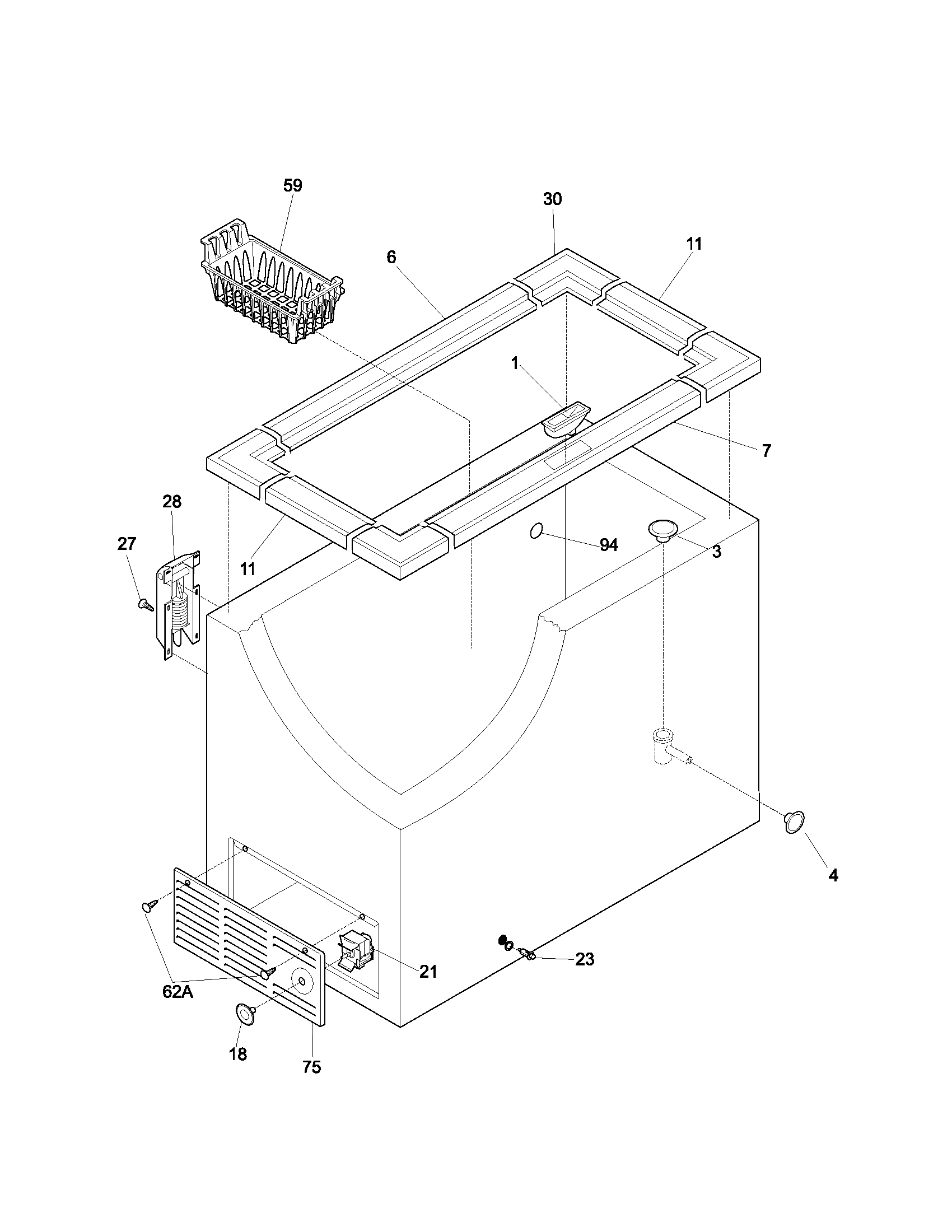 Kenmore 25313711100 cabinet diagram