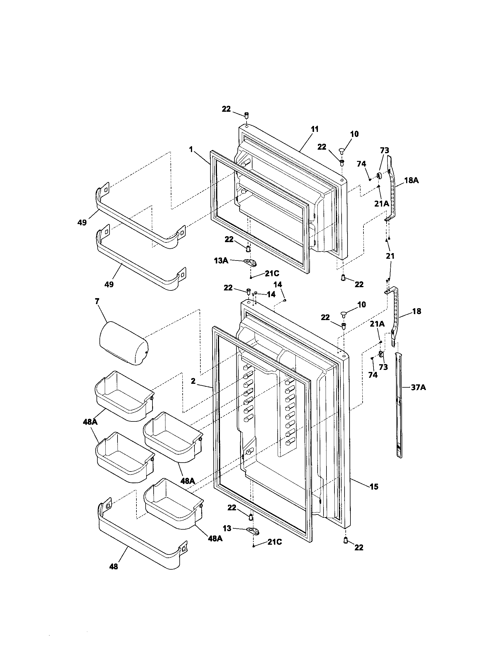 Kenmore 25373883300 door diagram