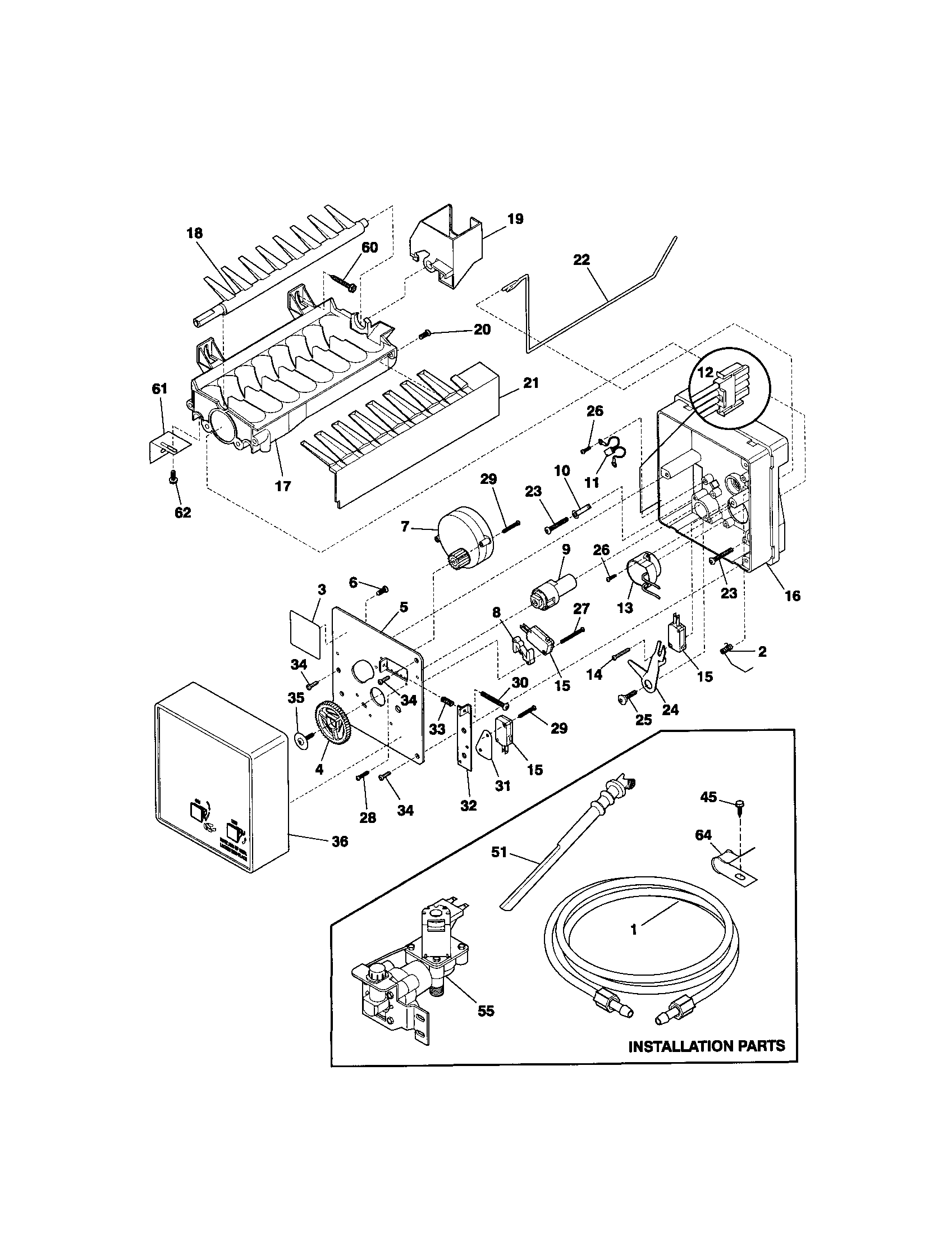 Kenmore 25373883300 ice maker diagram