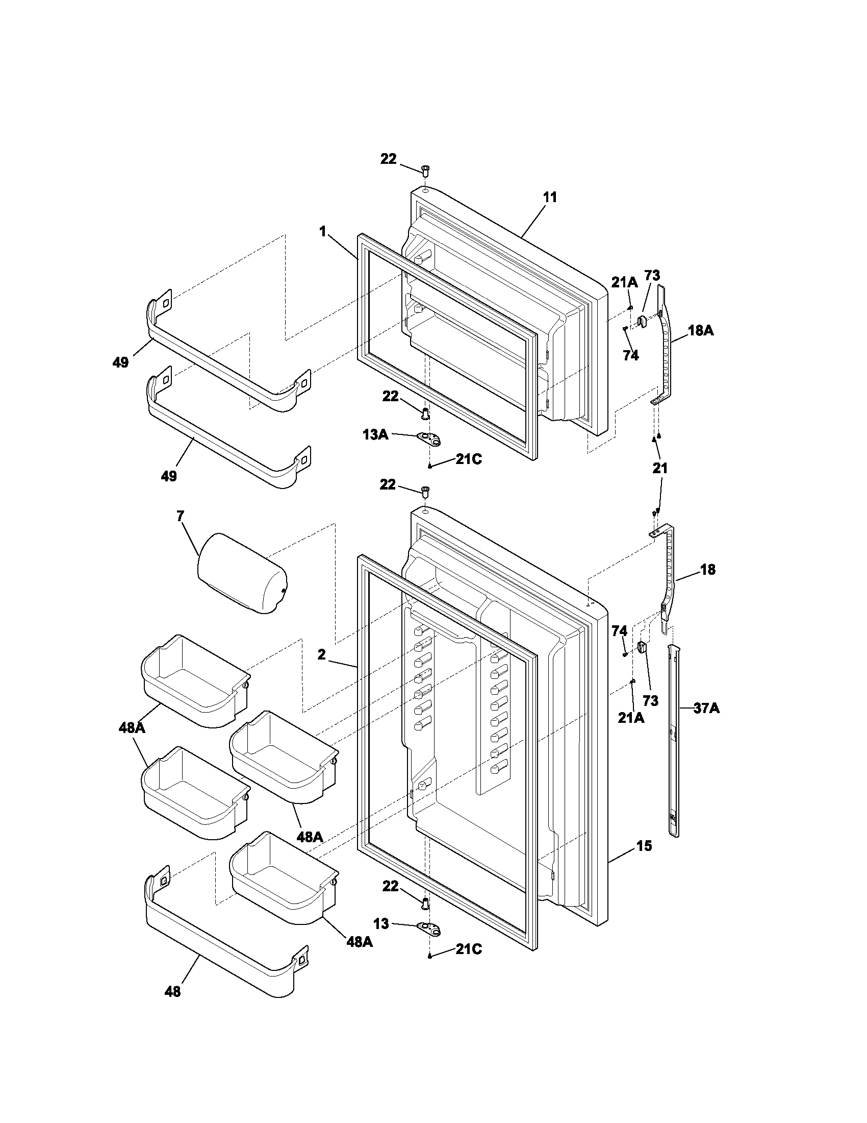 Kenmore 25373093300 door diagram