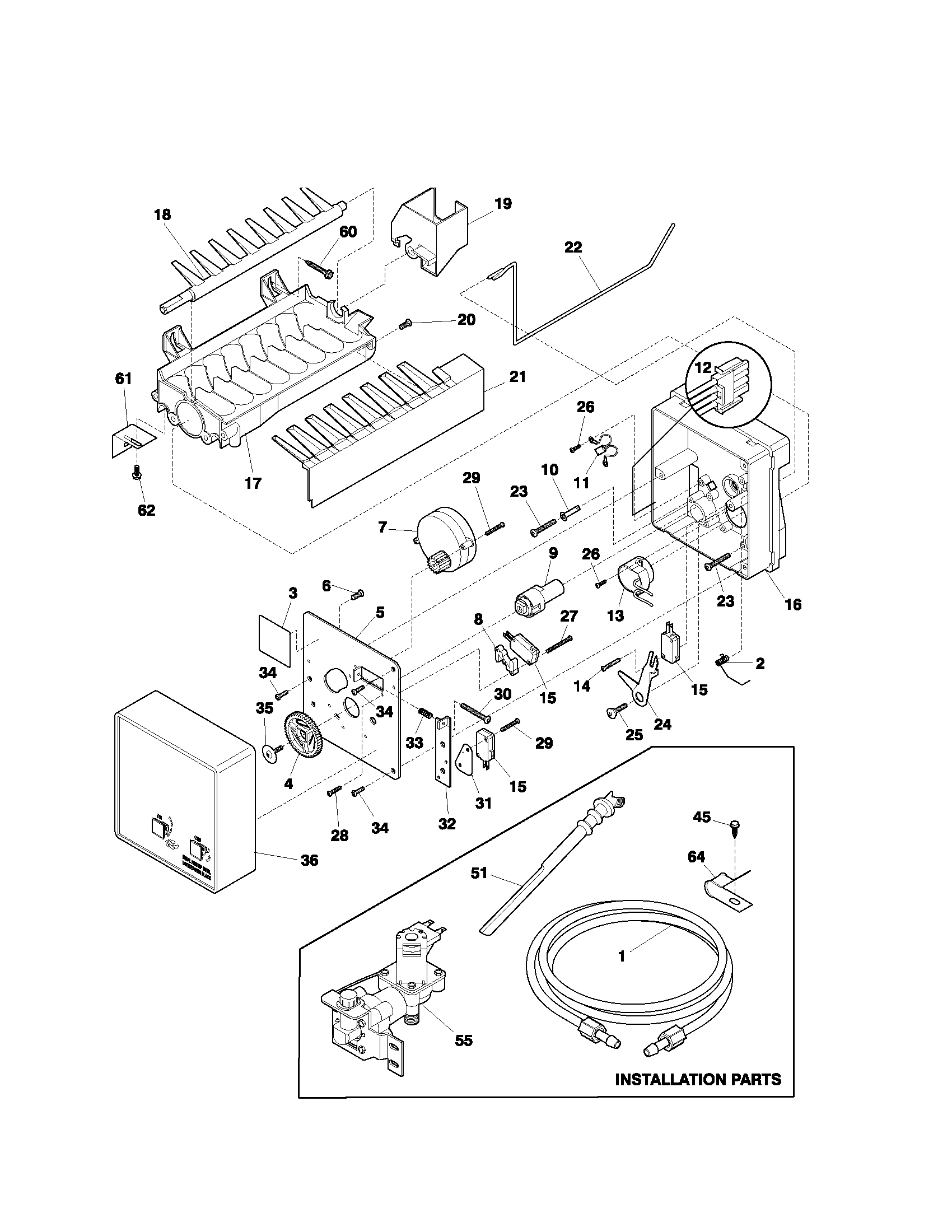 Kenmore 25373093300 ice maker diagram