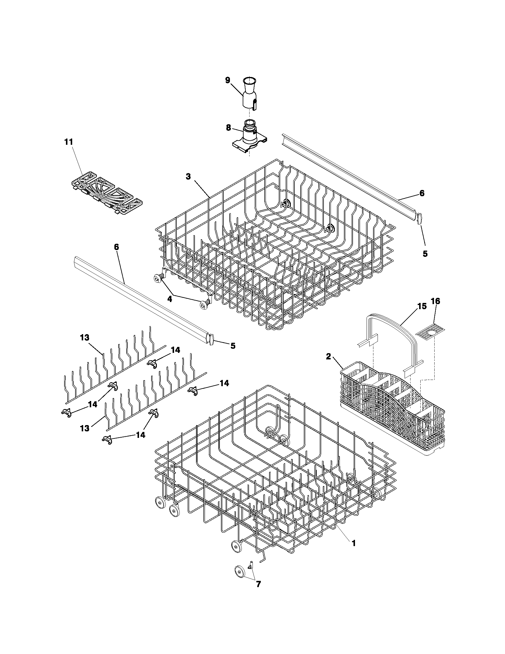 Frigidaire FDB989RCQ0 racks diagram