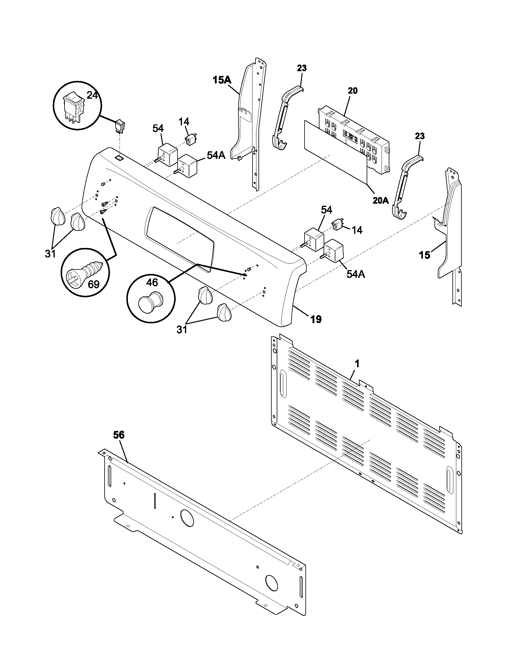 Frigidaire FEF366CQA backguard diagram
