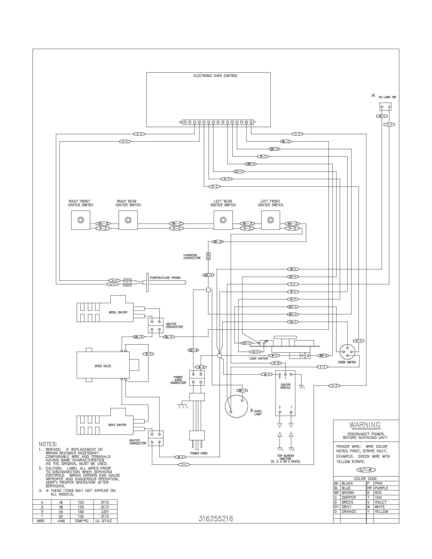 Frigidaire FGF366CSB wiring diagram diagram