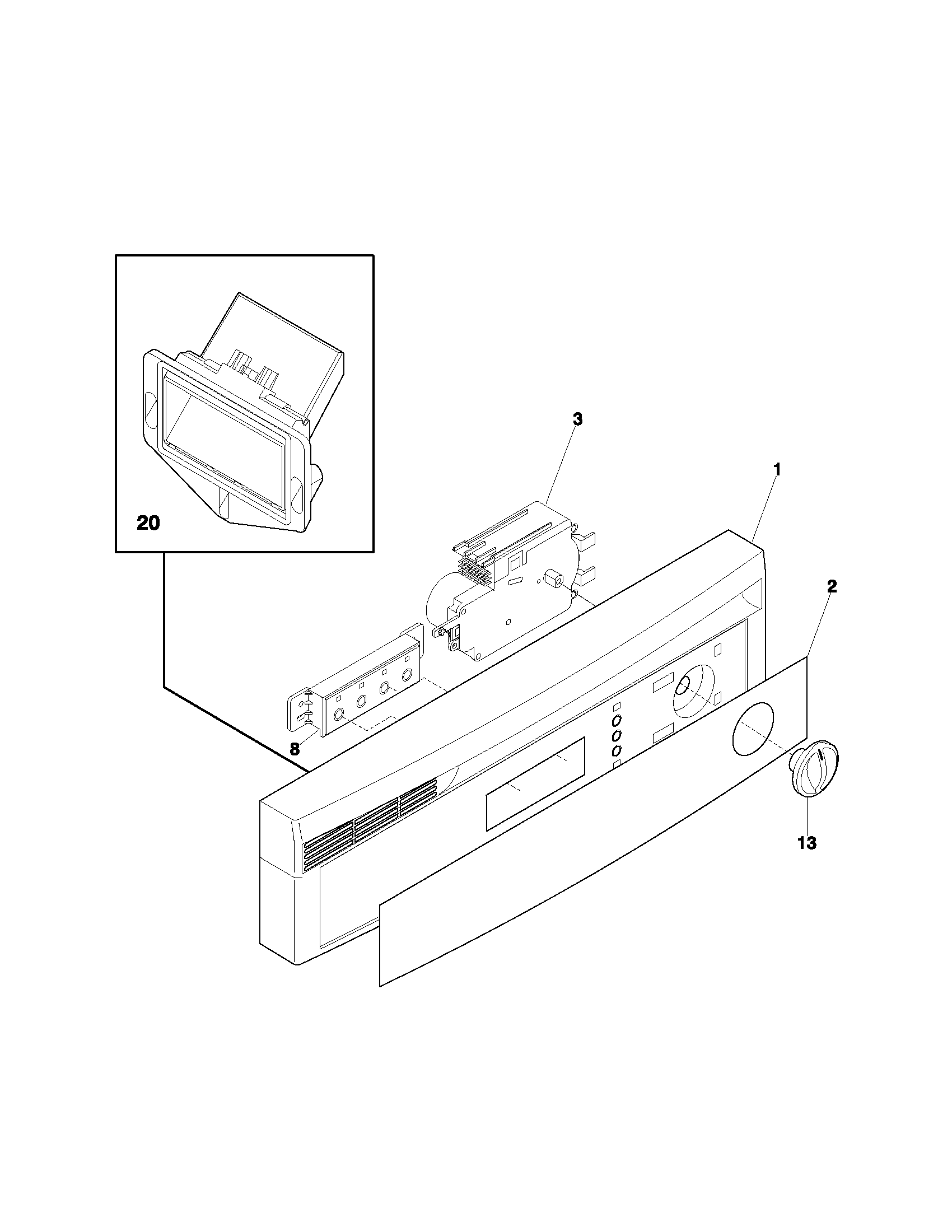 Frigidaire FDB510LCB0 control panel diagram