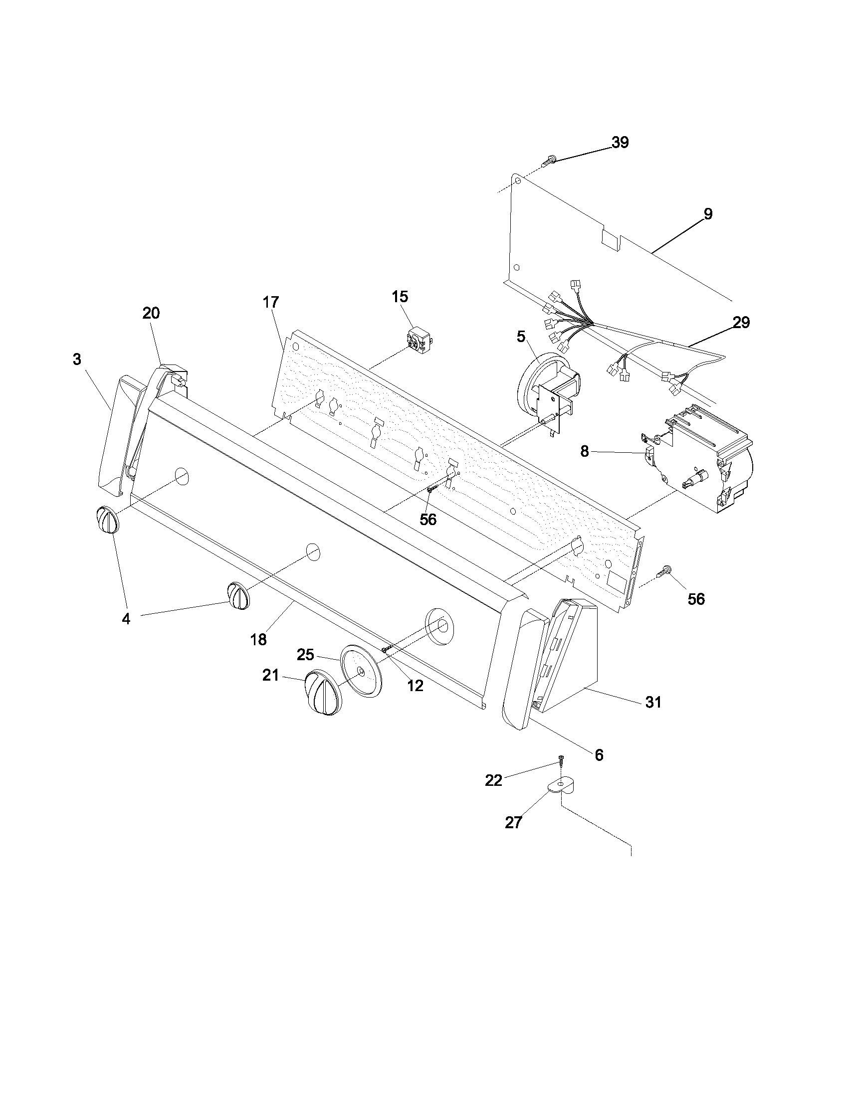 White-Westinghouse SWS933AS2 control panel diagram