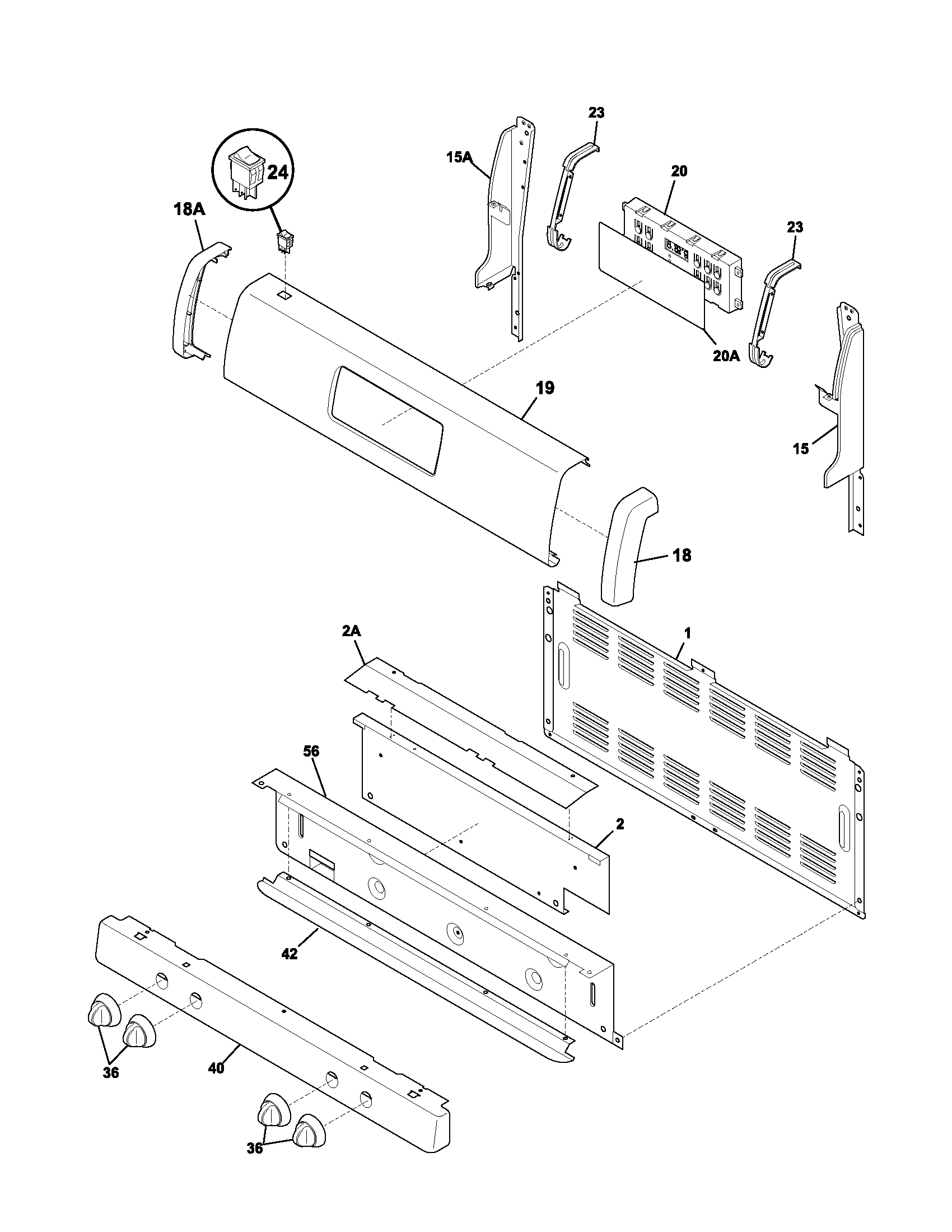 Tappan TGFS63CBA backguard diagram