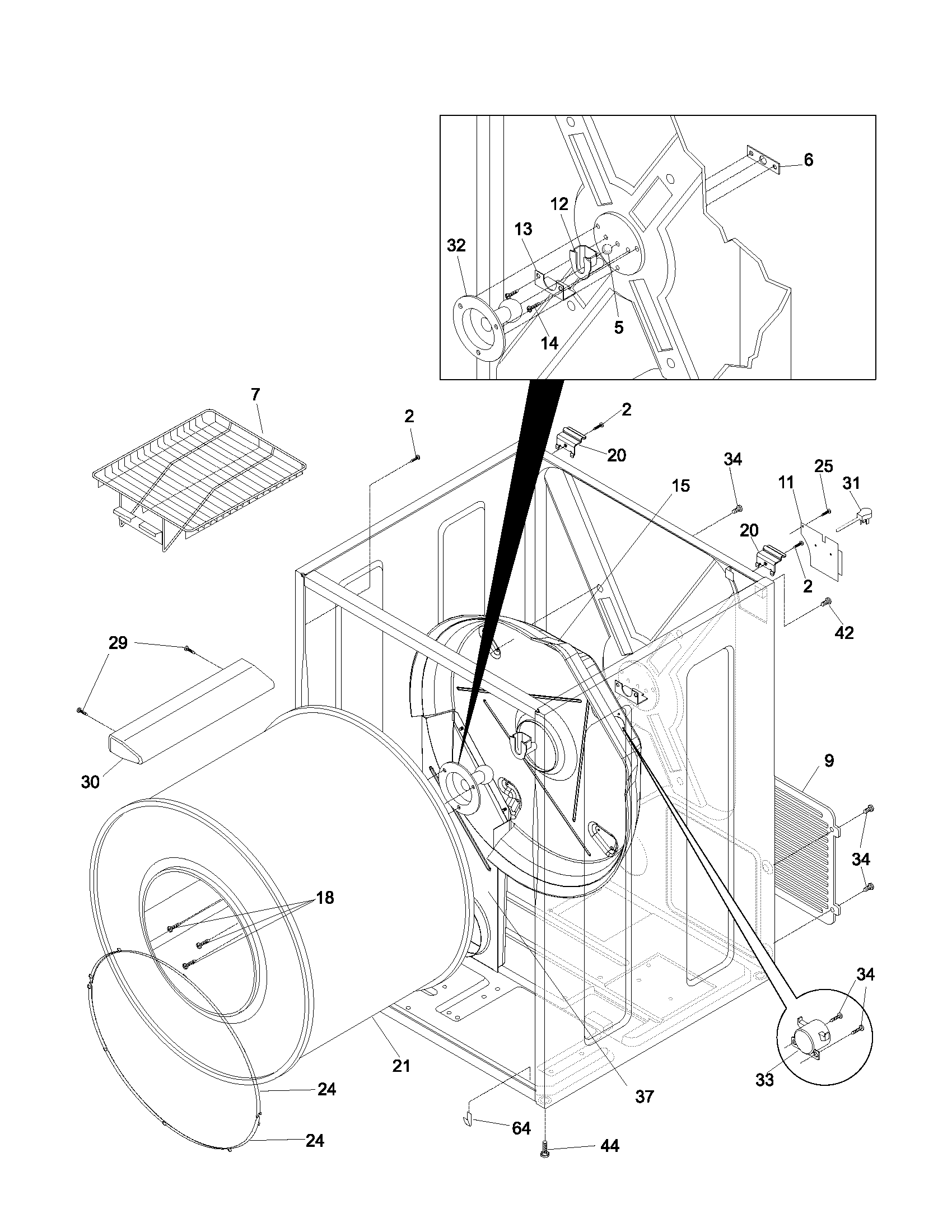 Frigidaire GSGQ642AS3 cabinet diagram