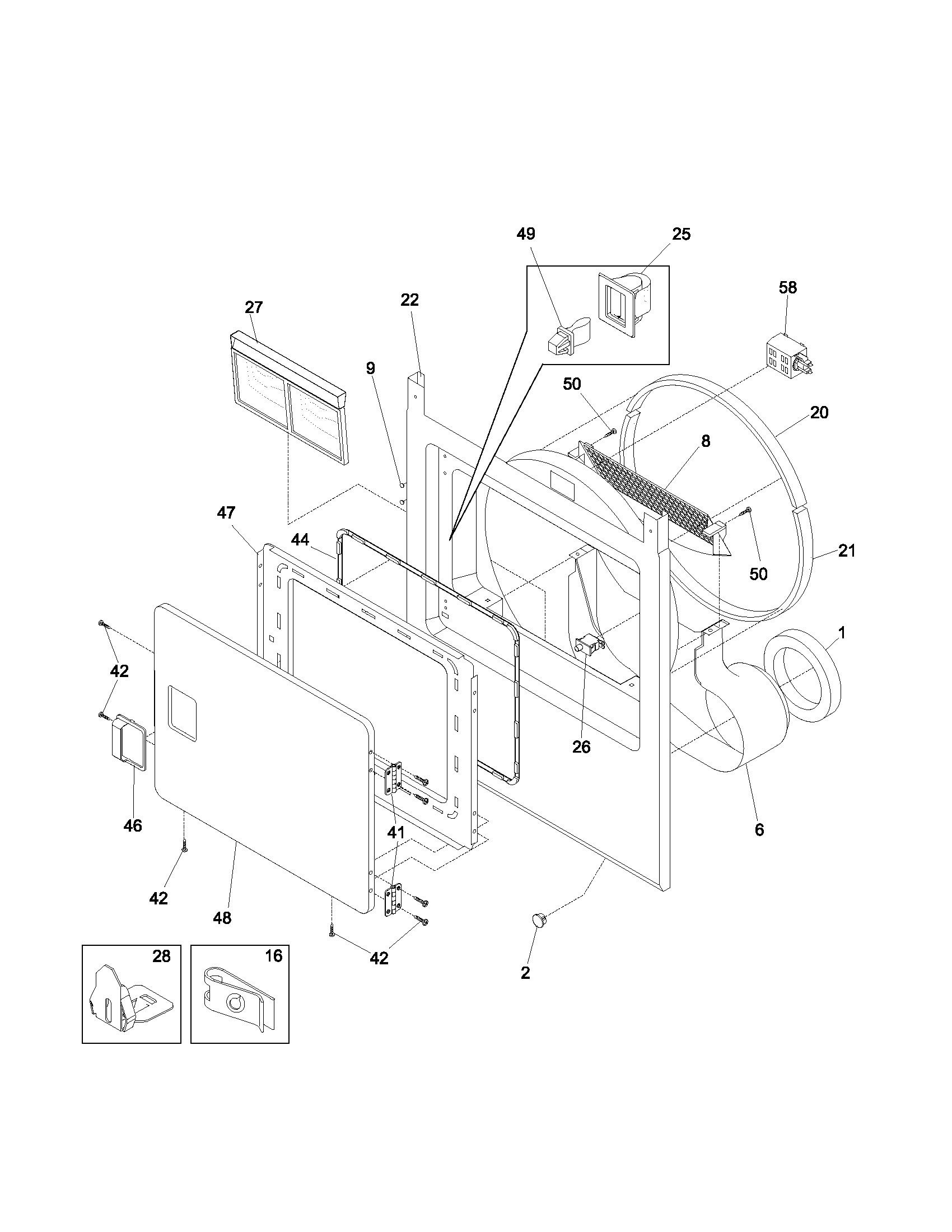 Frigidaire CRGF342AS3 front diagram